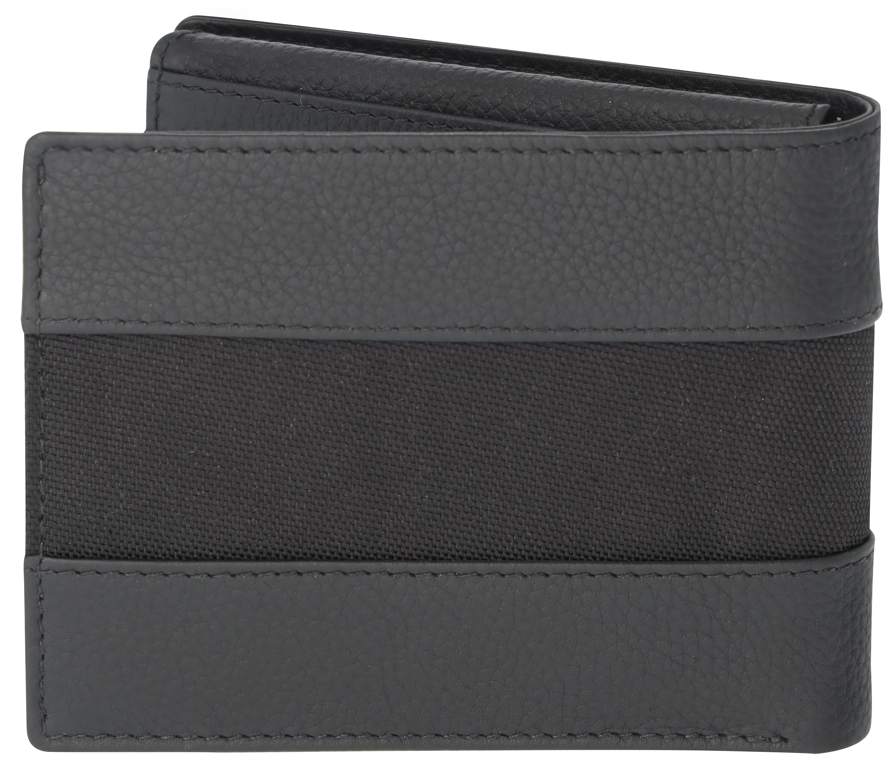 Geldbörse Herren, Classic - schwarz, Leder / Polyamid (recycelt) Geldbörse Herren, Classic - schwarz, Leder / Polyamid (recycelt)