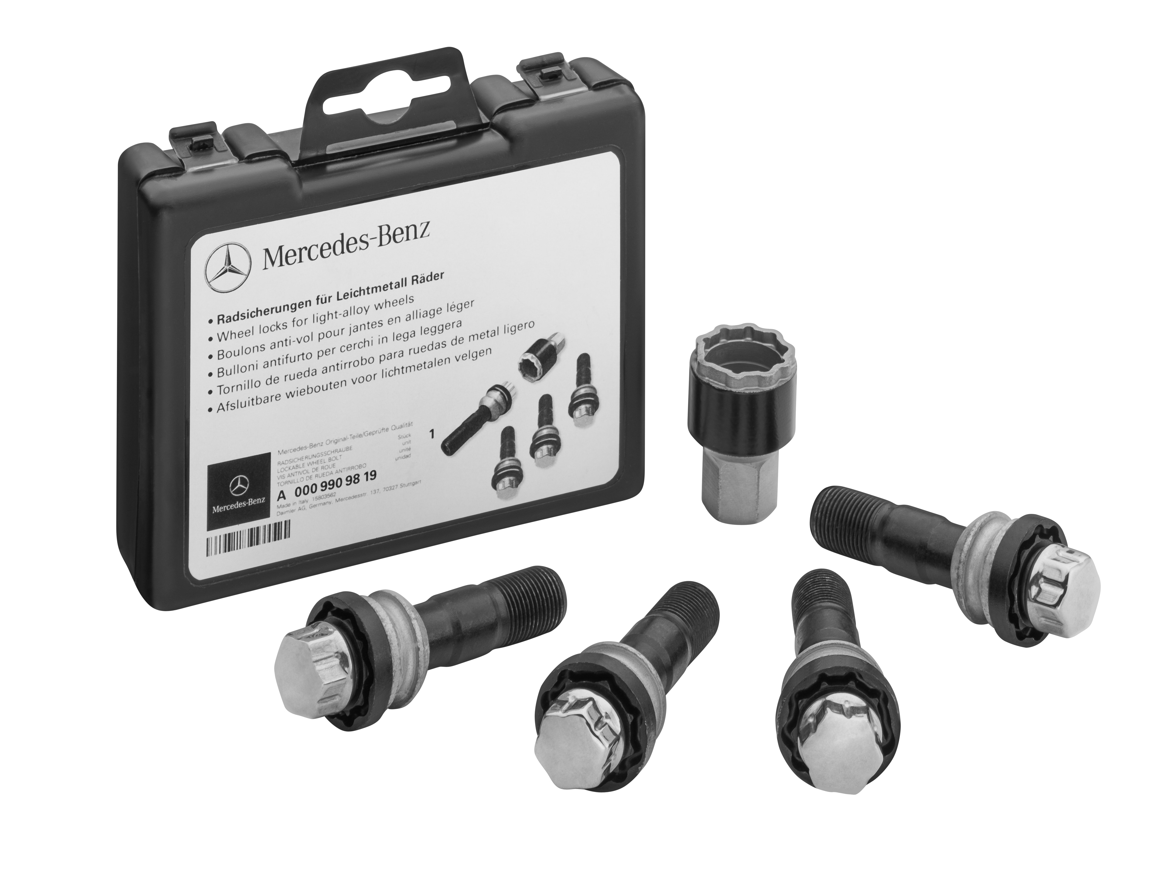 Radsicherungssatz, M15 x 1,25 x 44 - silberfarben