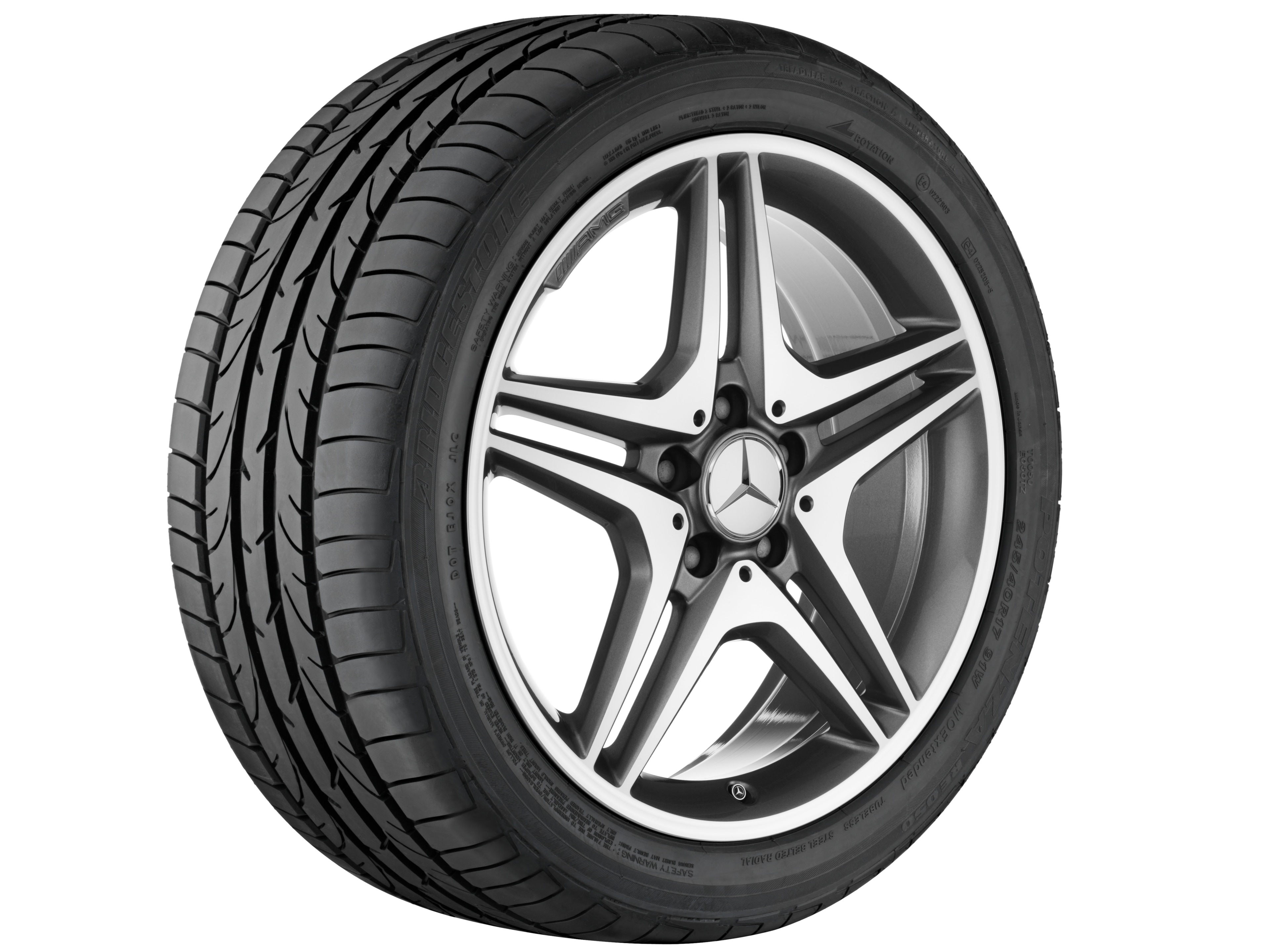 AMG 5-Doppelspeichen-Rad, 45,7 cm (18 Zoll) - 7,5 J x 18 ET 52, titangrau, glanzgedreht