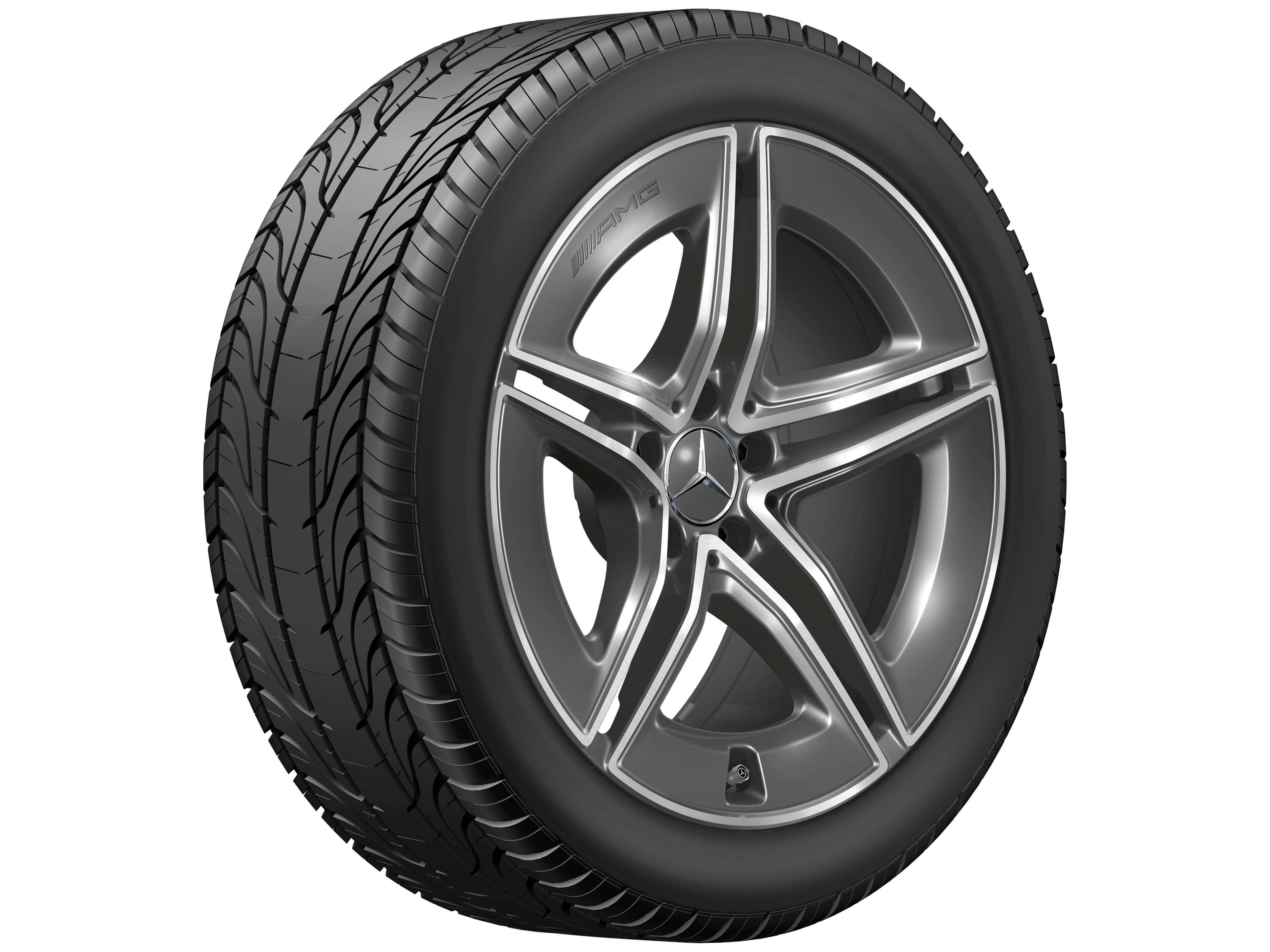 AMG 5-Doppelspeichen-Rad, 48,3 cm (19 Zoll) - 9 J x 19 ET 16, tantalgrau, glanzgedreht