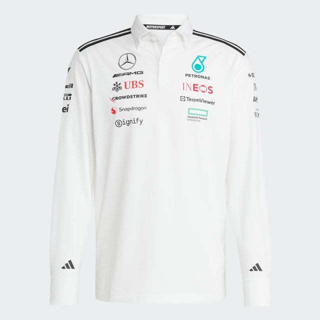 Longsleeve Poloshirt Herren, Team, Mercedes-AMG F1 - weiß, M Longsleeve Poloshirt Herren, Team, Mercedes-AMG F1 - weiß, M