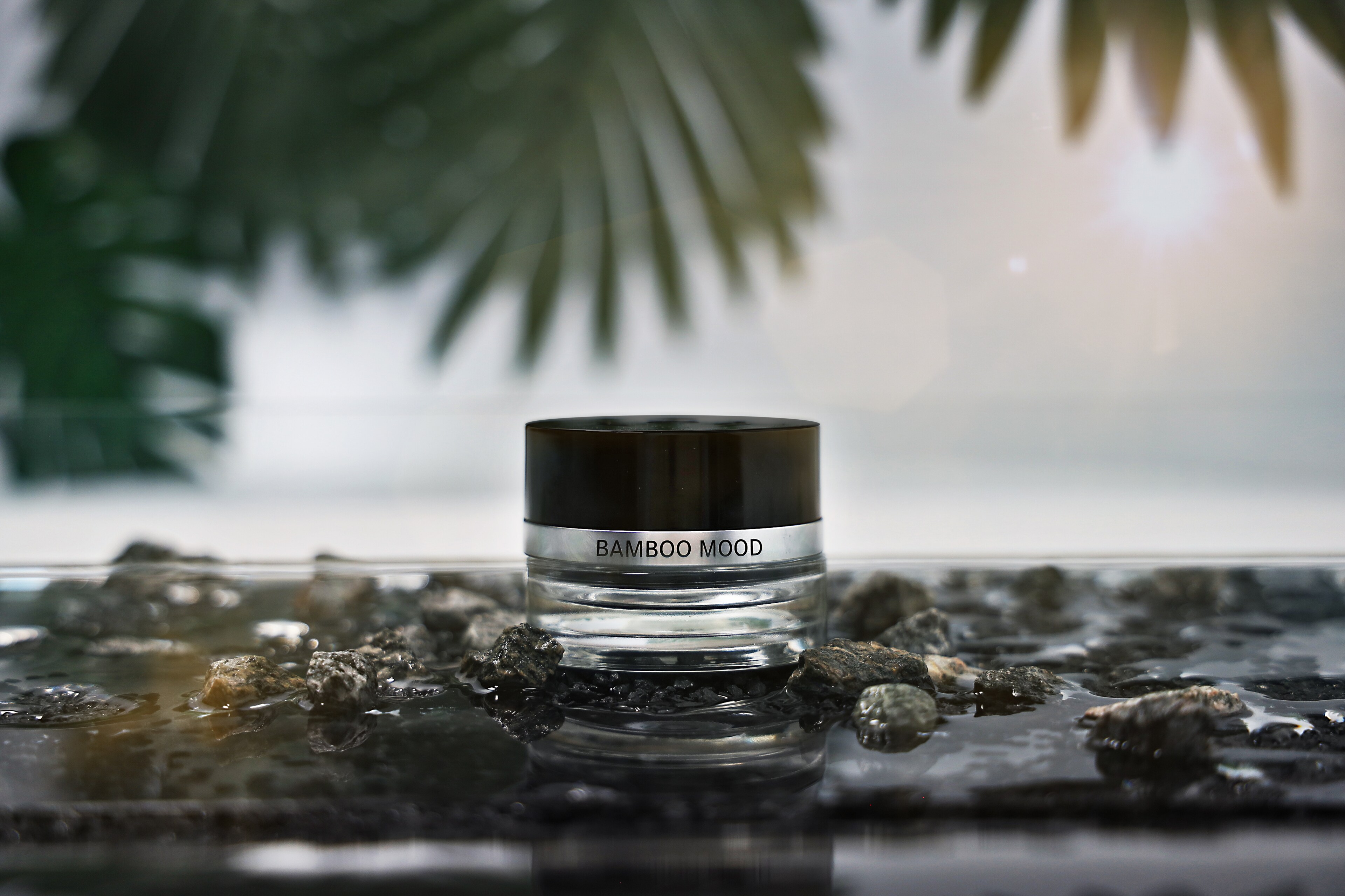 Flakon, BAMBOO MOOD - transparent / schwarz, Glas, 15 ml