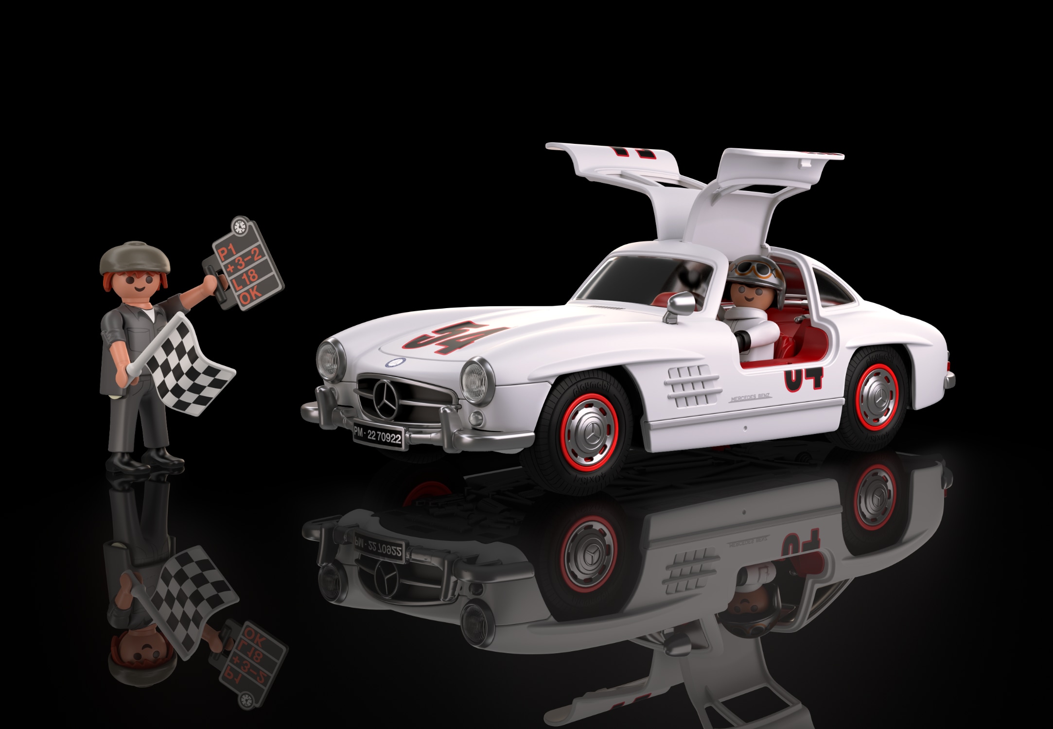 300 SL Coupé (1954-1957) W 198, playmobil-Set - weiß, playmobil, 1:18 300 SL Coupé (1954-1957) W 198, playmobil-Set - weiß, playmobil, 1:18