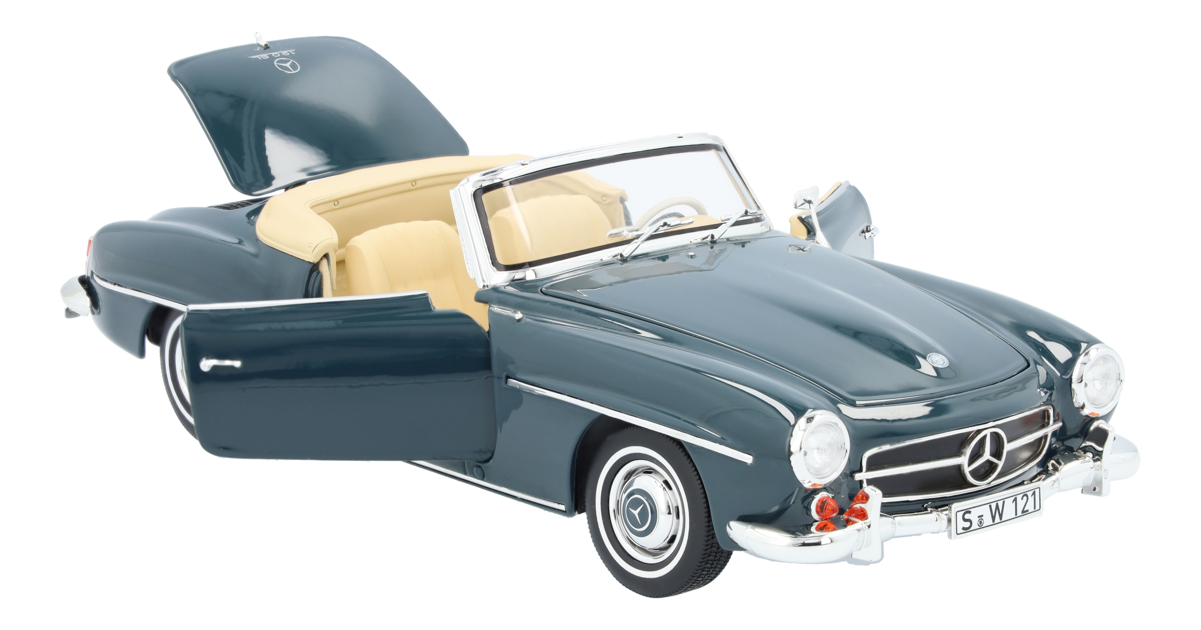 190 SL Roadster W 121 (1954-1963) - graublau, Norev, 1:18