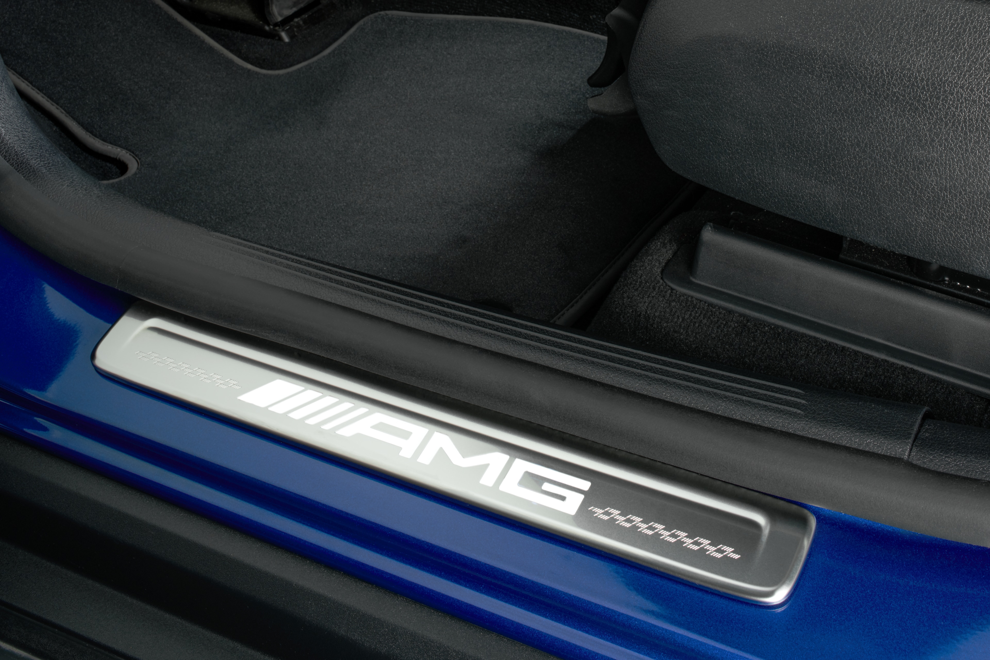 Wechselcover für beleuchtete Einstiegsleiste, AMG, vorne, 2-fach - Edelstahl, silberfarben / weiß