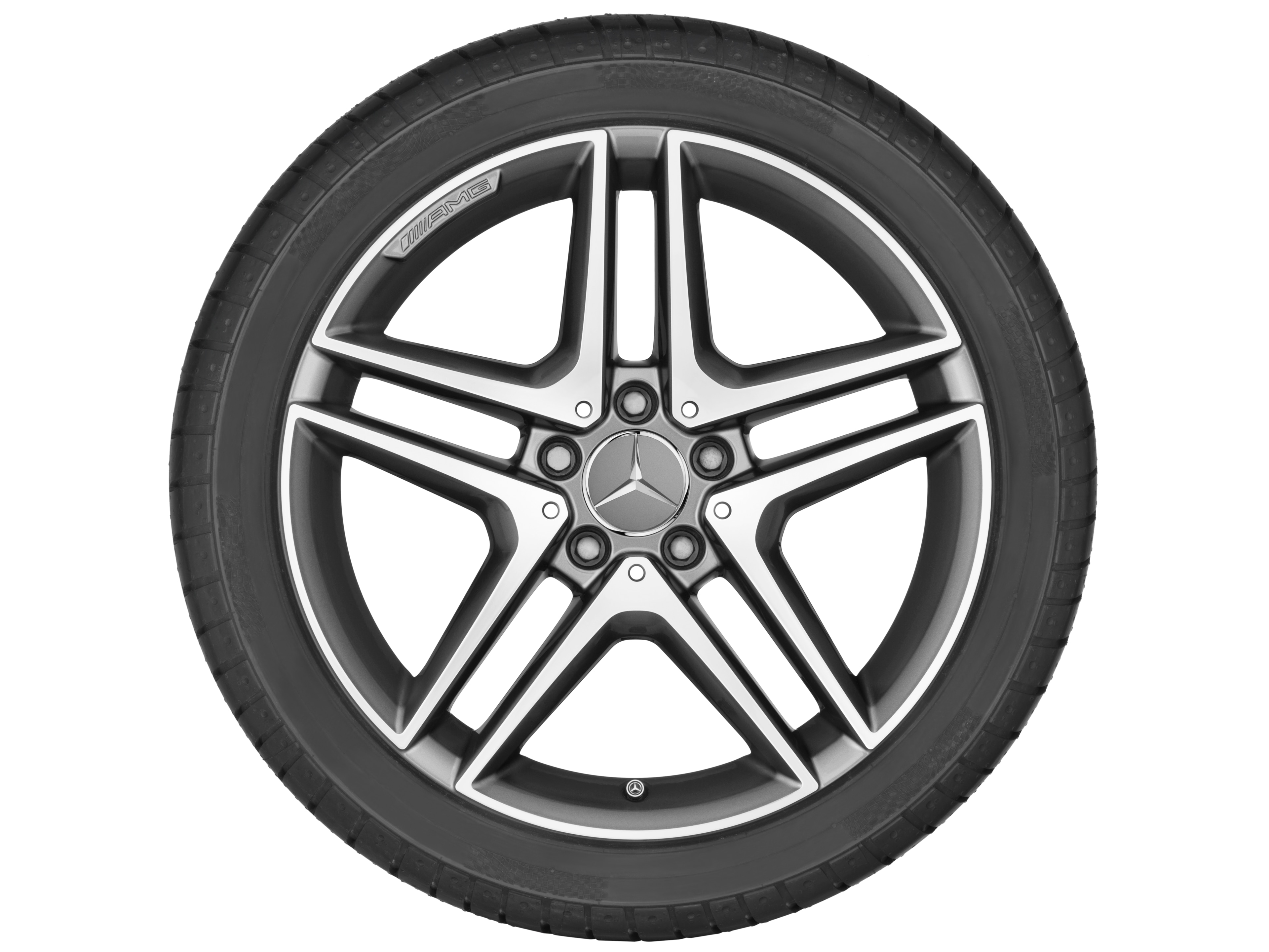 AMG 5-Doppelspeichen-Rad, 45,7 cm (18 Zoll) - 8 J x 18 ET 48, titangrau, glanzgedreht