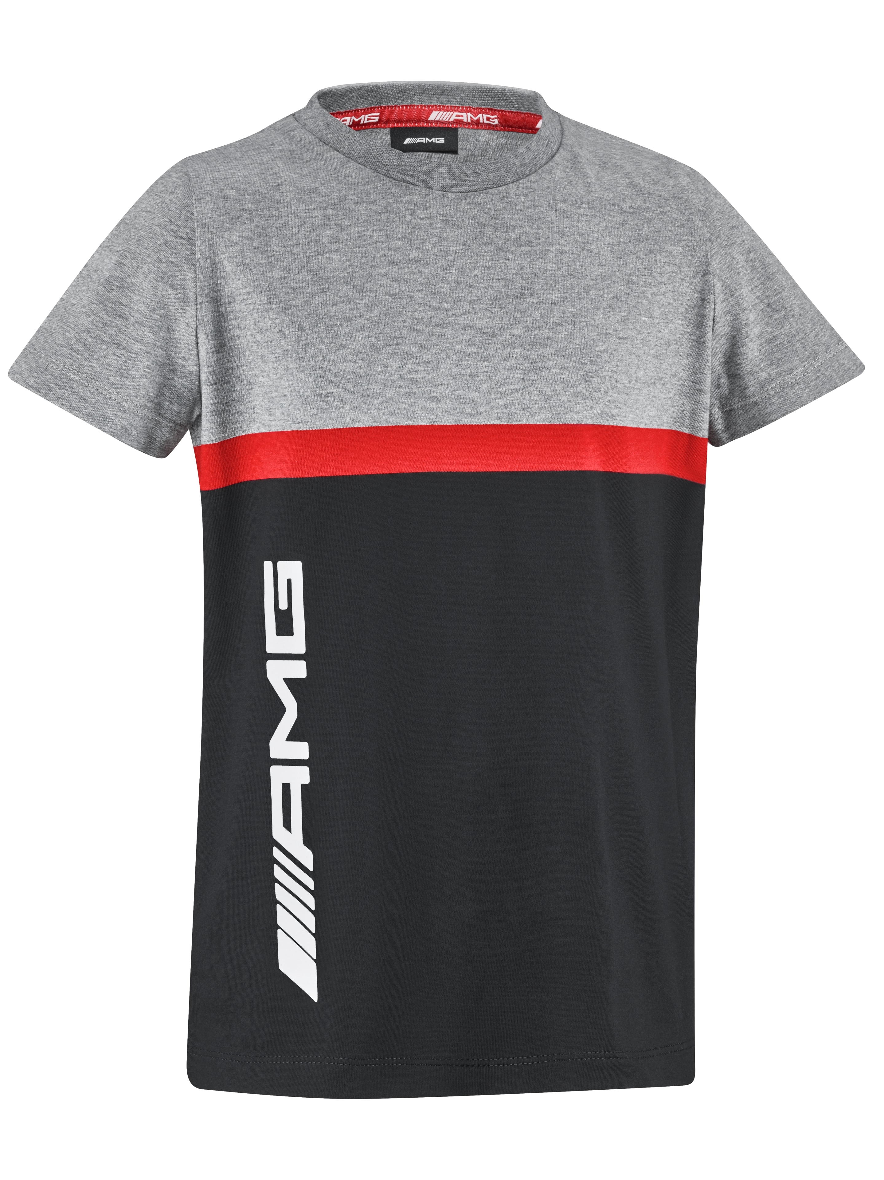 AMG T-Shirt Kinder - schwarz / grau / rot, 128 / 134