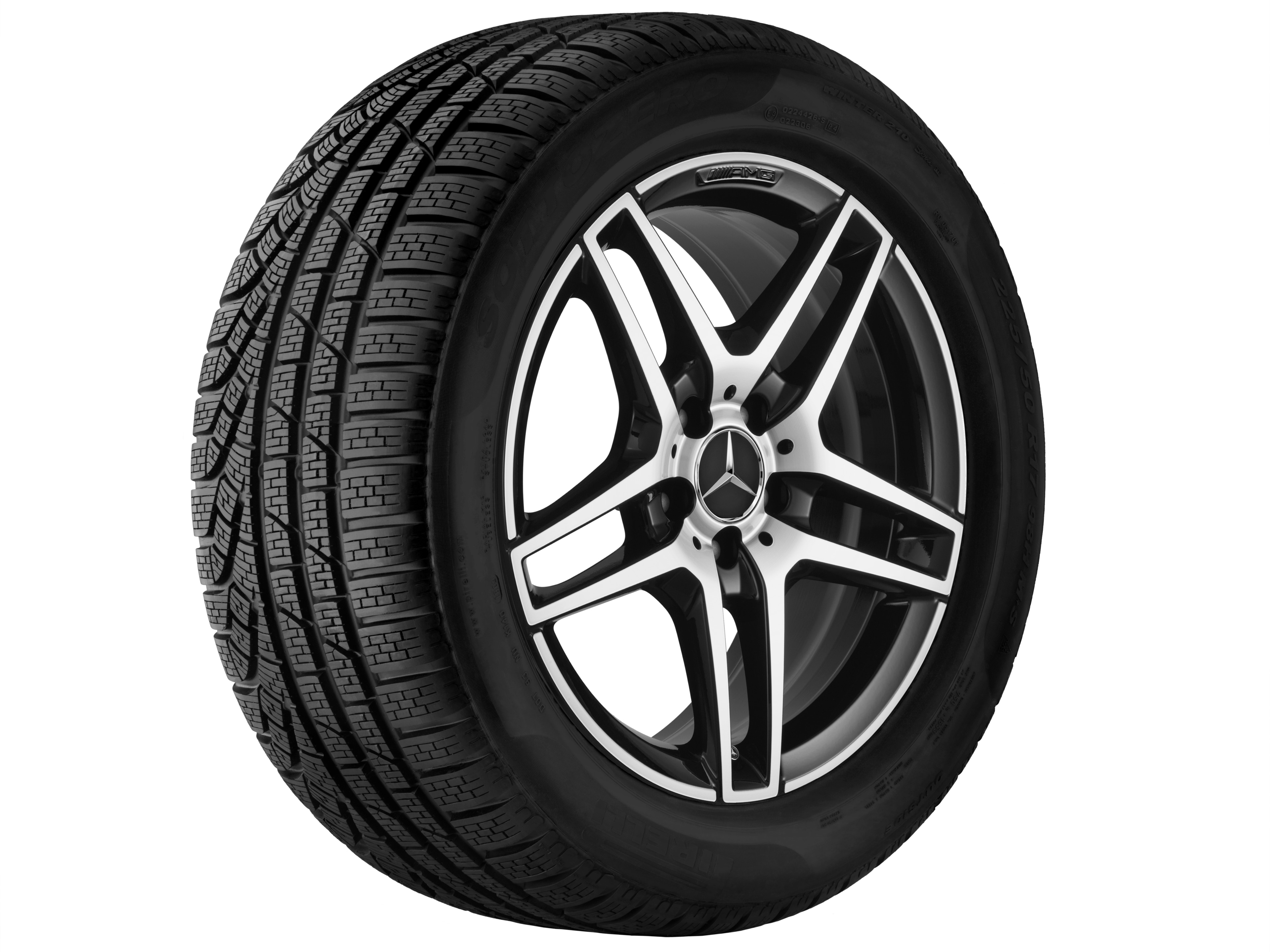 AMG 5-Doppelspeichen-Rad, 45,7 cm (18 Zoll) - 8,5 J x 18 ET 48, schwarz, glanzgedreht