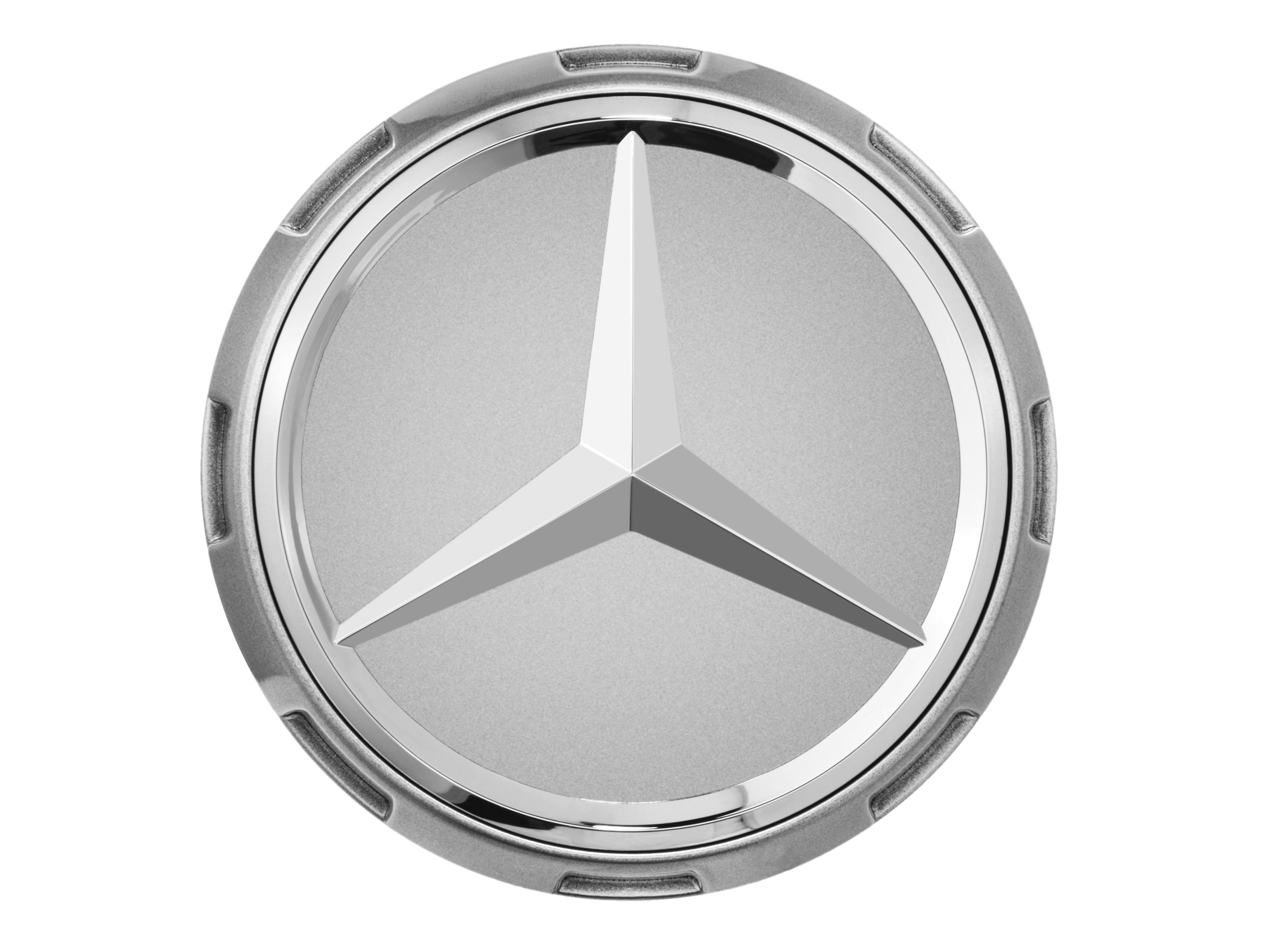 AMG Radnabenabdeckung, im Zentralverschlussdesign, für Zentrierloch-Durchmesser 71,8 mm - chromeshadow dark metallic