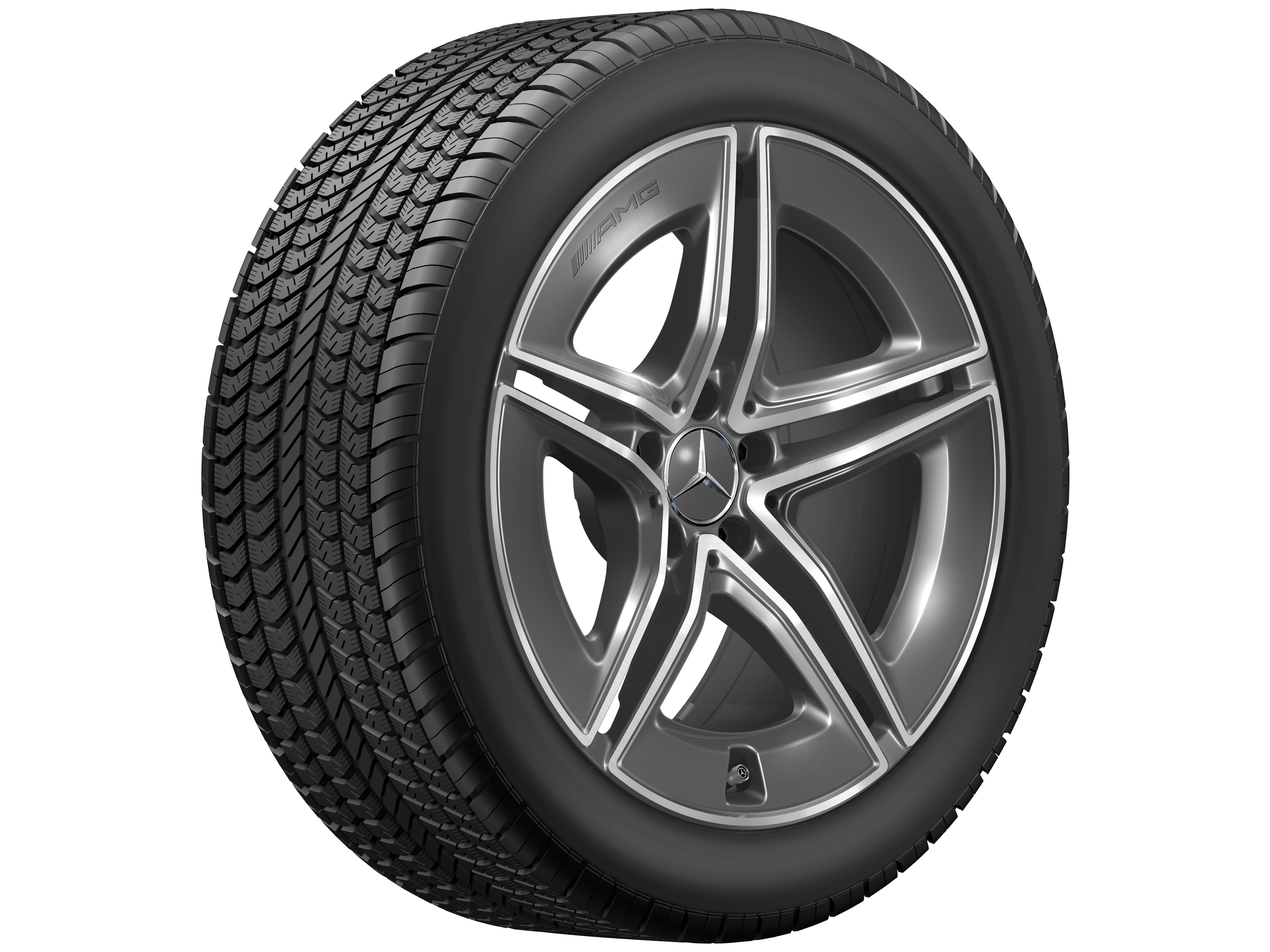 AMG 5-Doppelspeichen-Rad, 48,3 cm (19 Zoll) - 9,5 J x 19 ET 36,1, tantalgrau, glanzgedreht