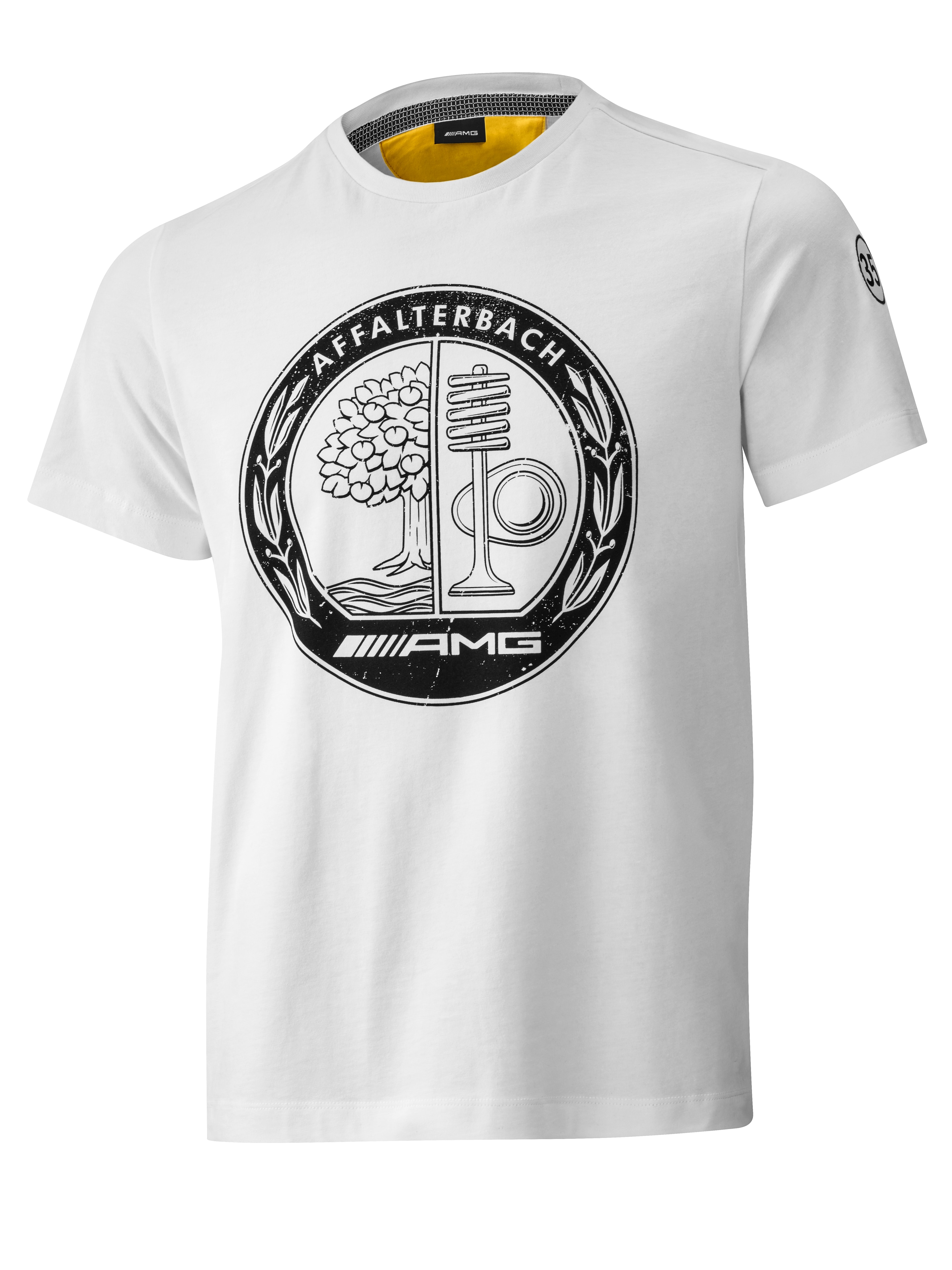 AMG T-Shirt Herren - weiß / gelb, XS
