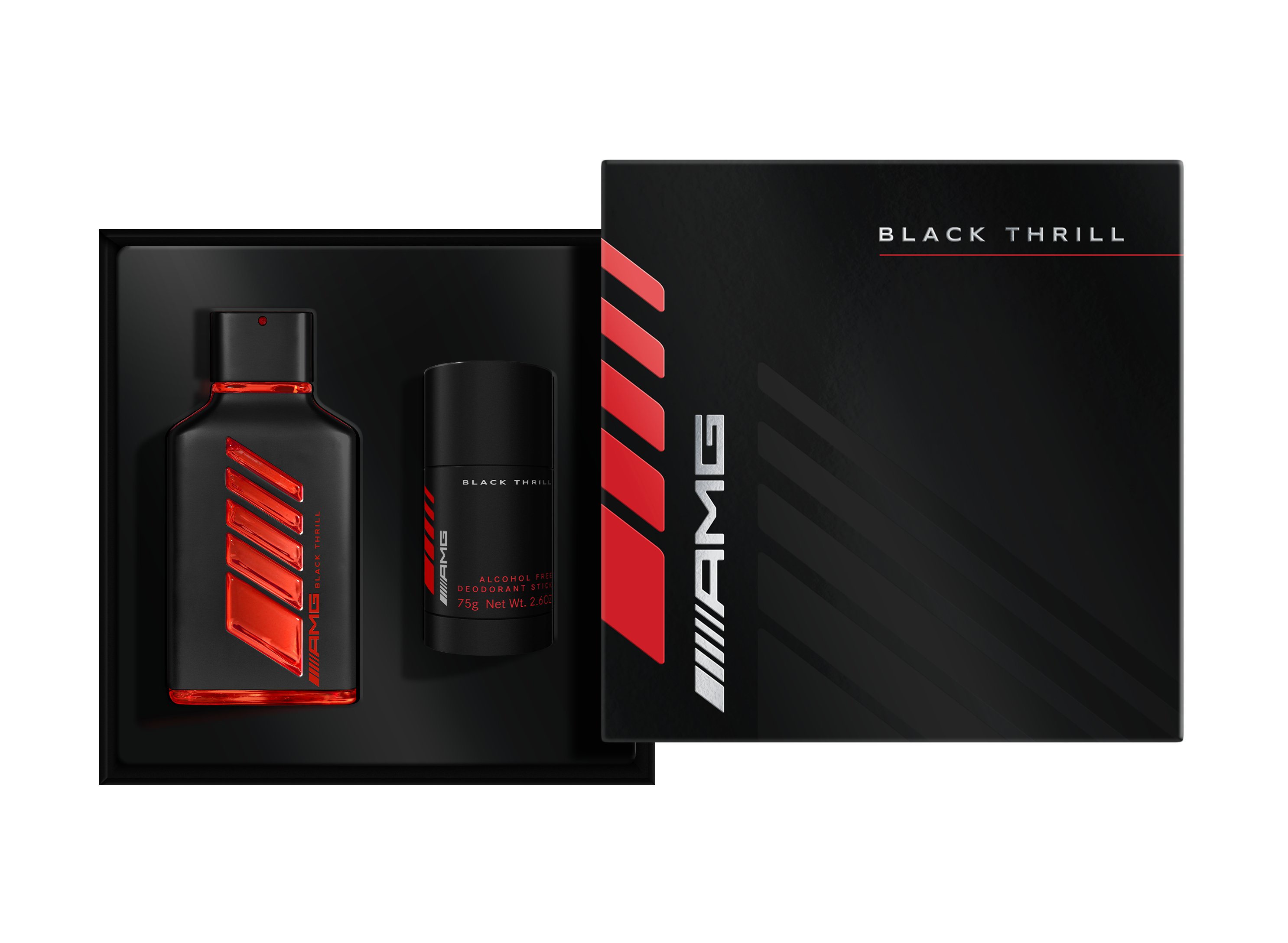 Geschenkset AMG Black Thrill, EdP - für Herren, INCC, 100 ml