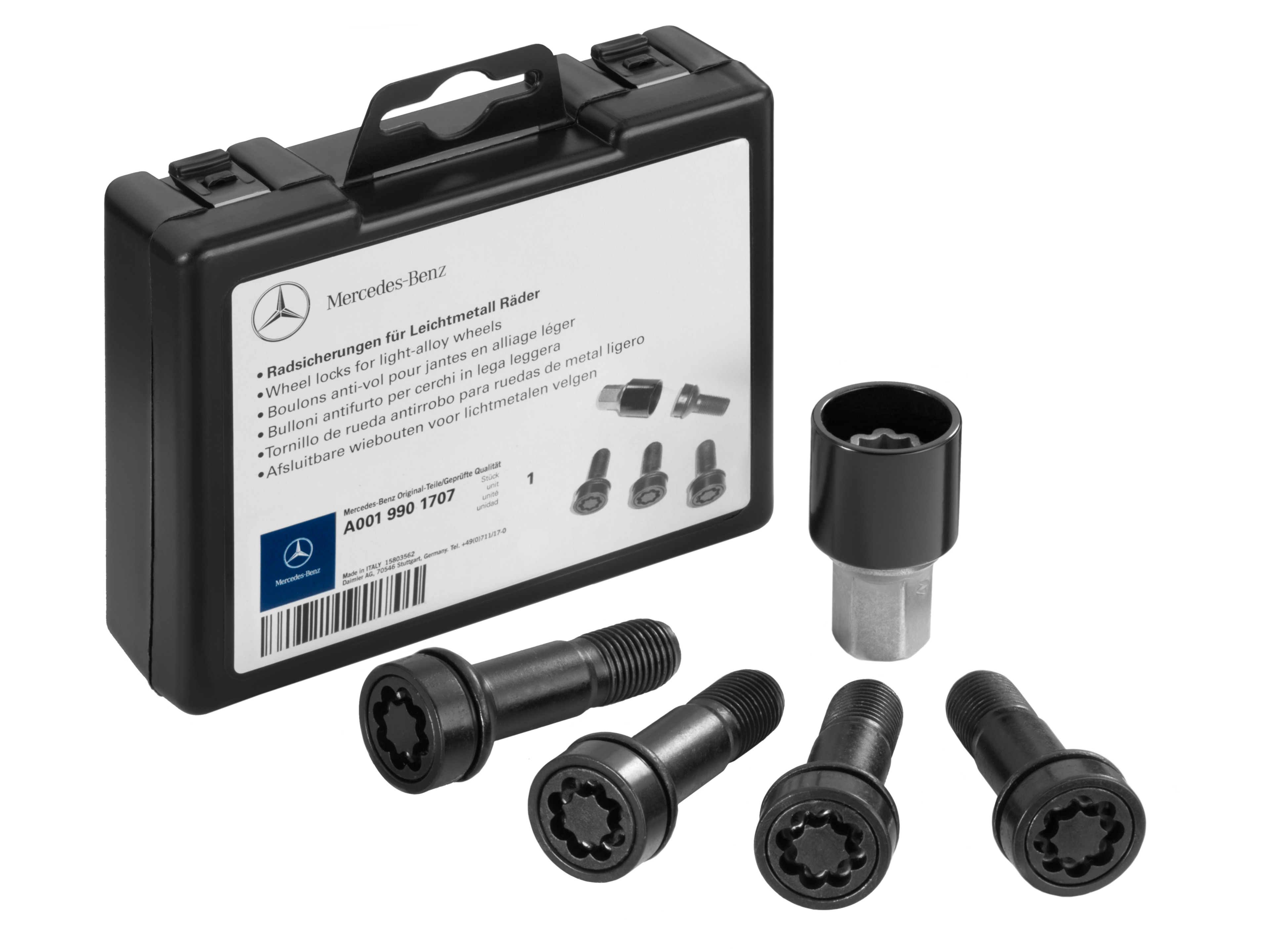 Radsicherungssatz, M14 x 1,5 x 45 - schwarz Radsicherungssatz, M14 x 1,5 x 45 - schwarz