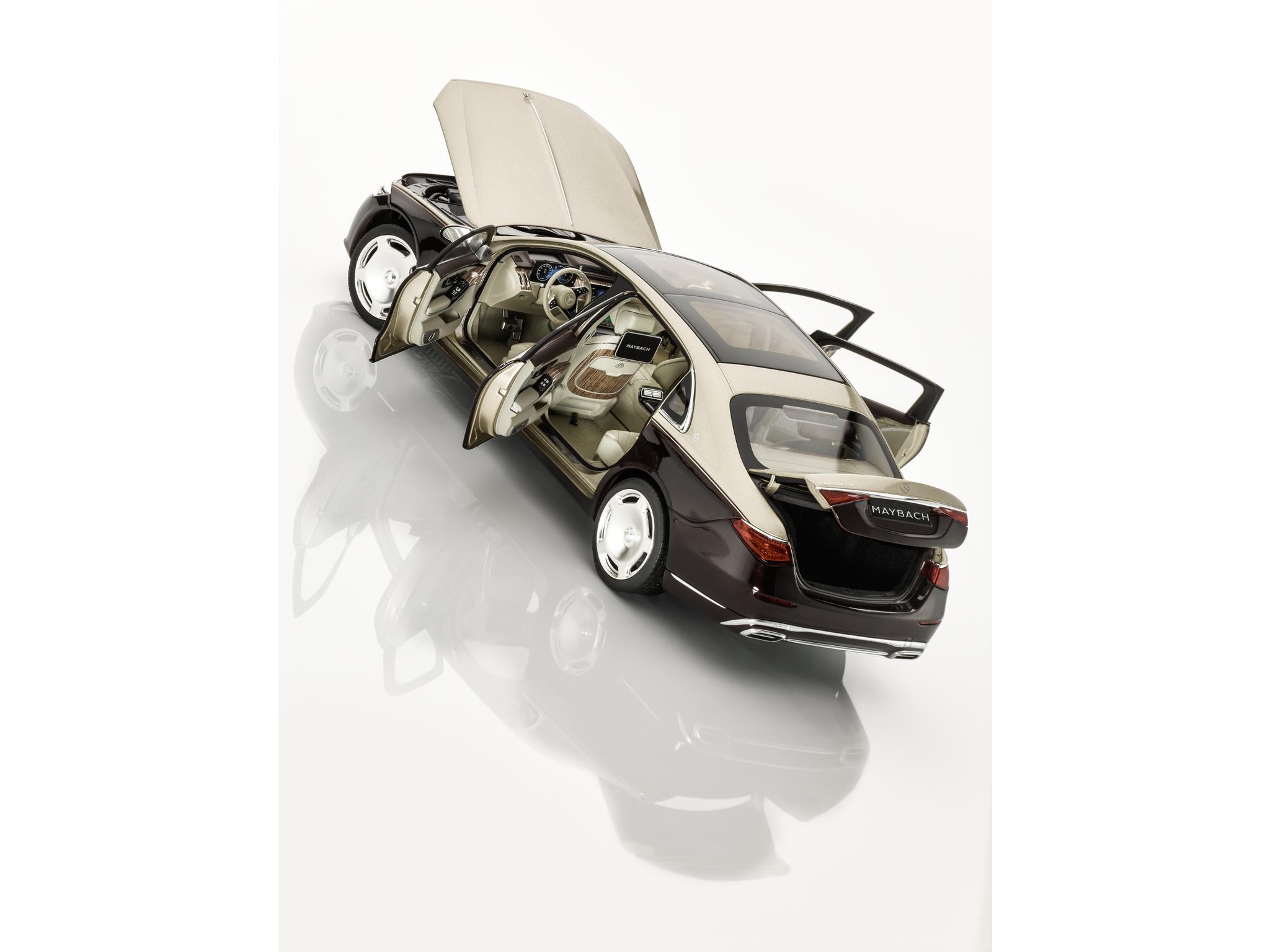 Mercedes-Maybach S 680 4MATIC, Limousine Langversion, X223 - braun / beige, Norev, 1:18 Mercedes-Maybach S 680 4MATIC, Limousine Langversion, X223 - braun / beige, Norev, 1:18