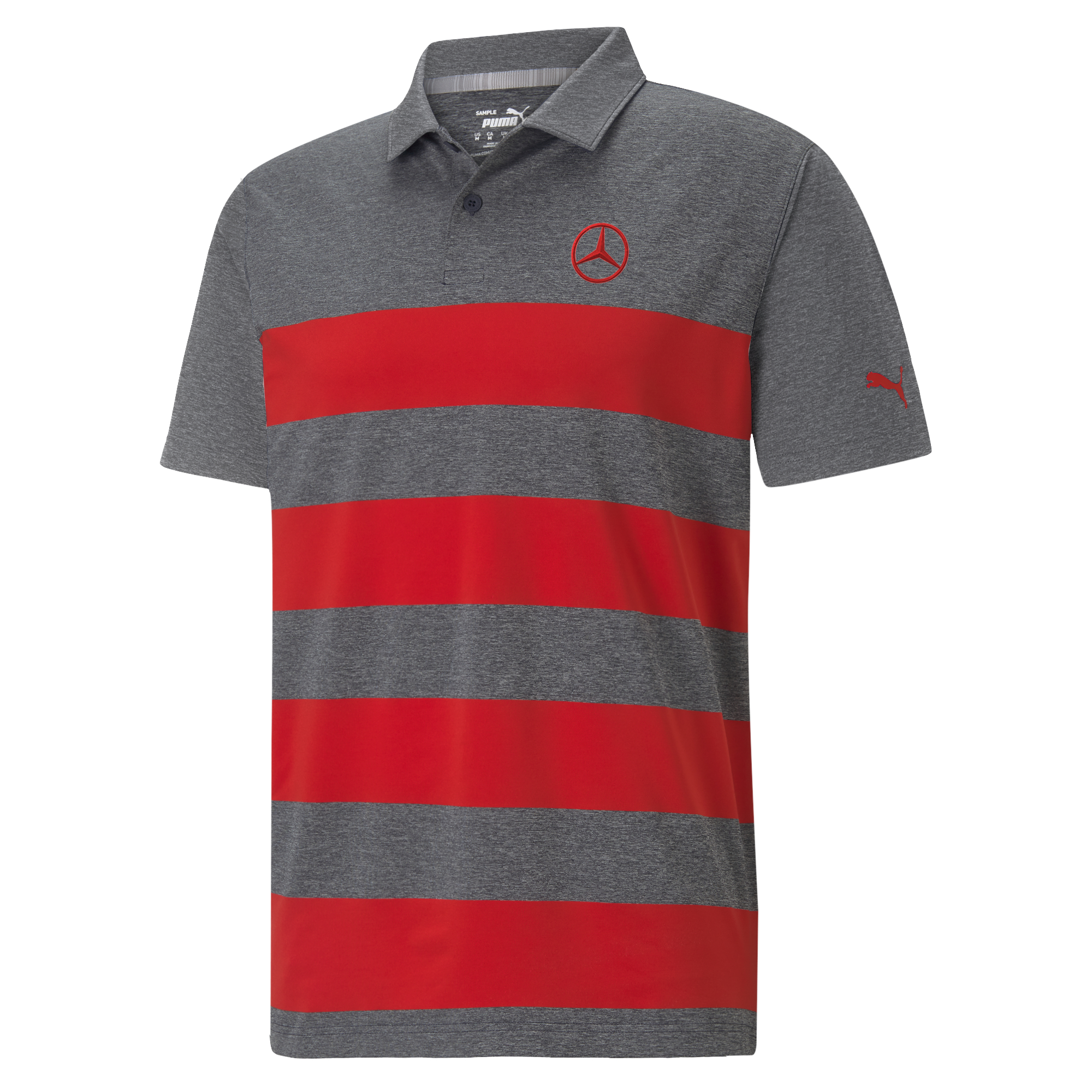 Golf-Poloshirt Herren - grau / rot, XXL