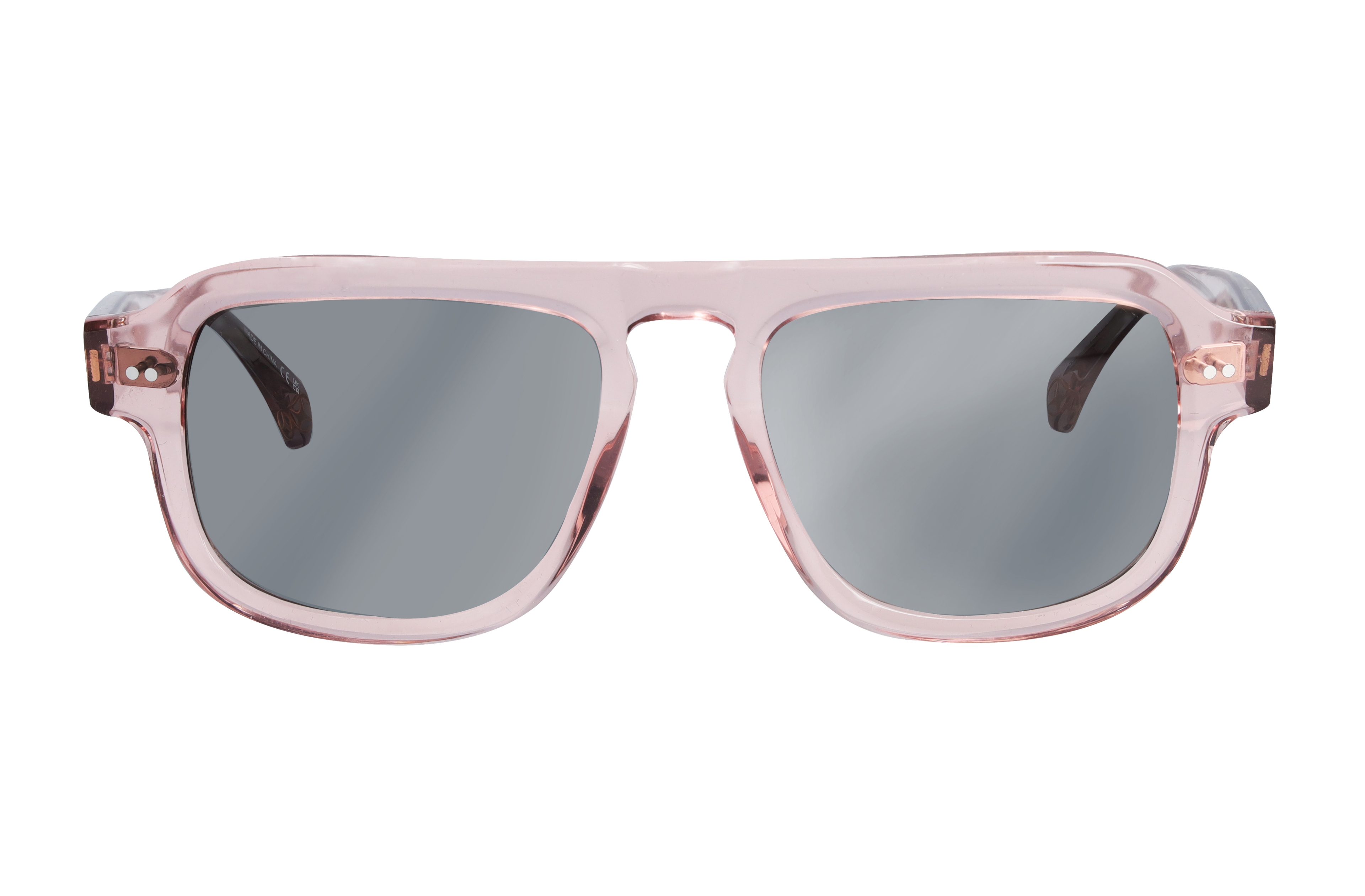 Sonnenbrille, Unisex - roségold / bronzefarben, Acetat, transparent