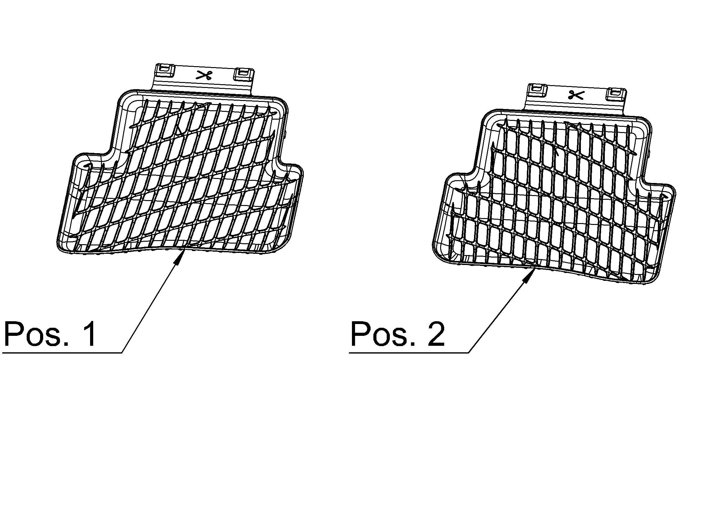Allwettermatten, Dynamic Squares, Fond, 2-teilig - LL/RL, schwarz Allwettermatten, Dynamic Squares, Fond, 2-teilig - LL/RL, schwarz