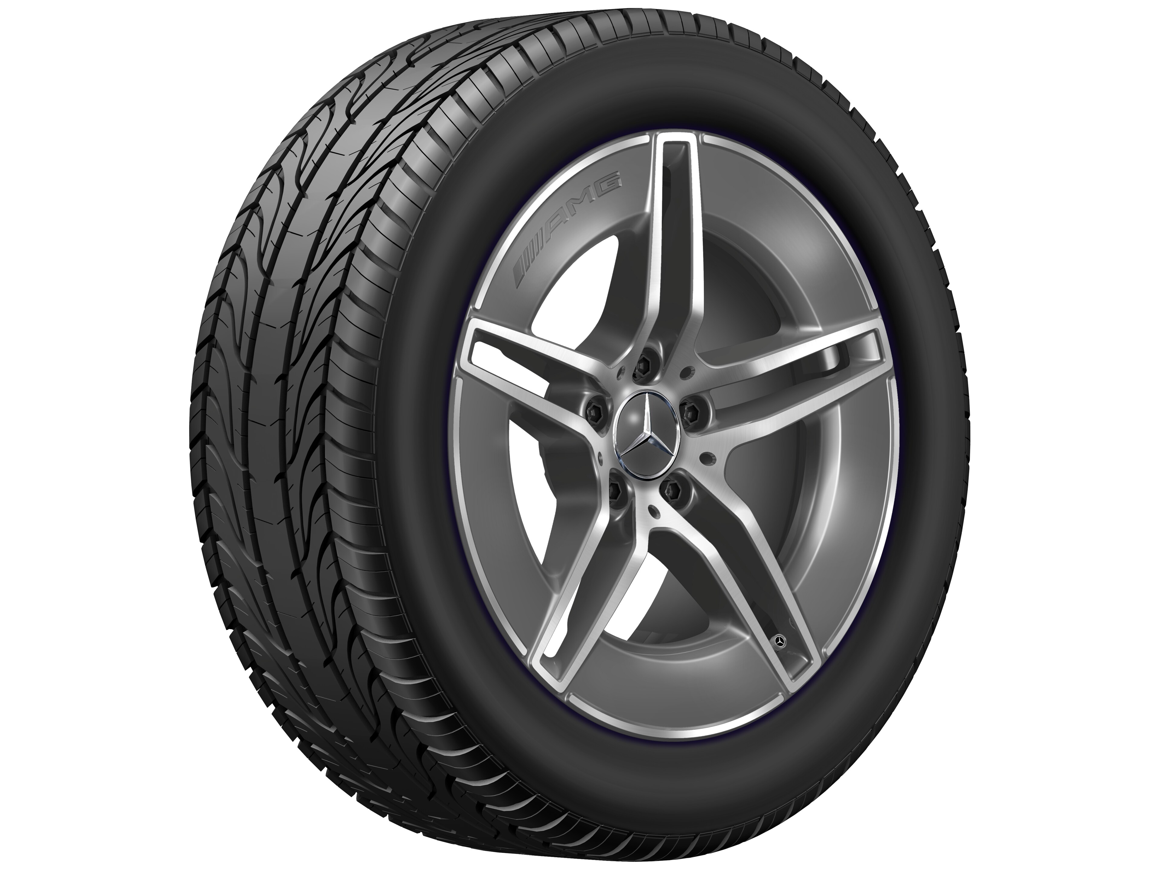AMG 5-Doppelspeichen-Rad, 45,7 cm (18 Zoll) - 8 J x 18 ET 32,5, tantalgrau, glanzgedreht