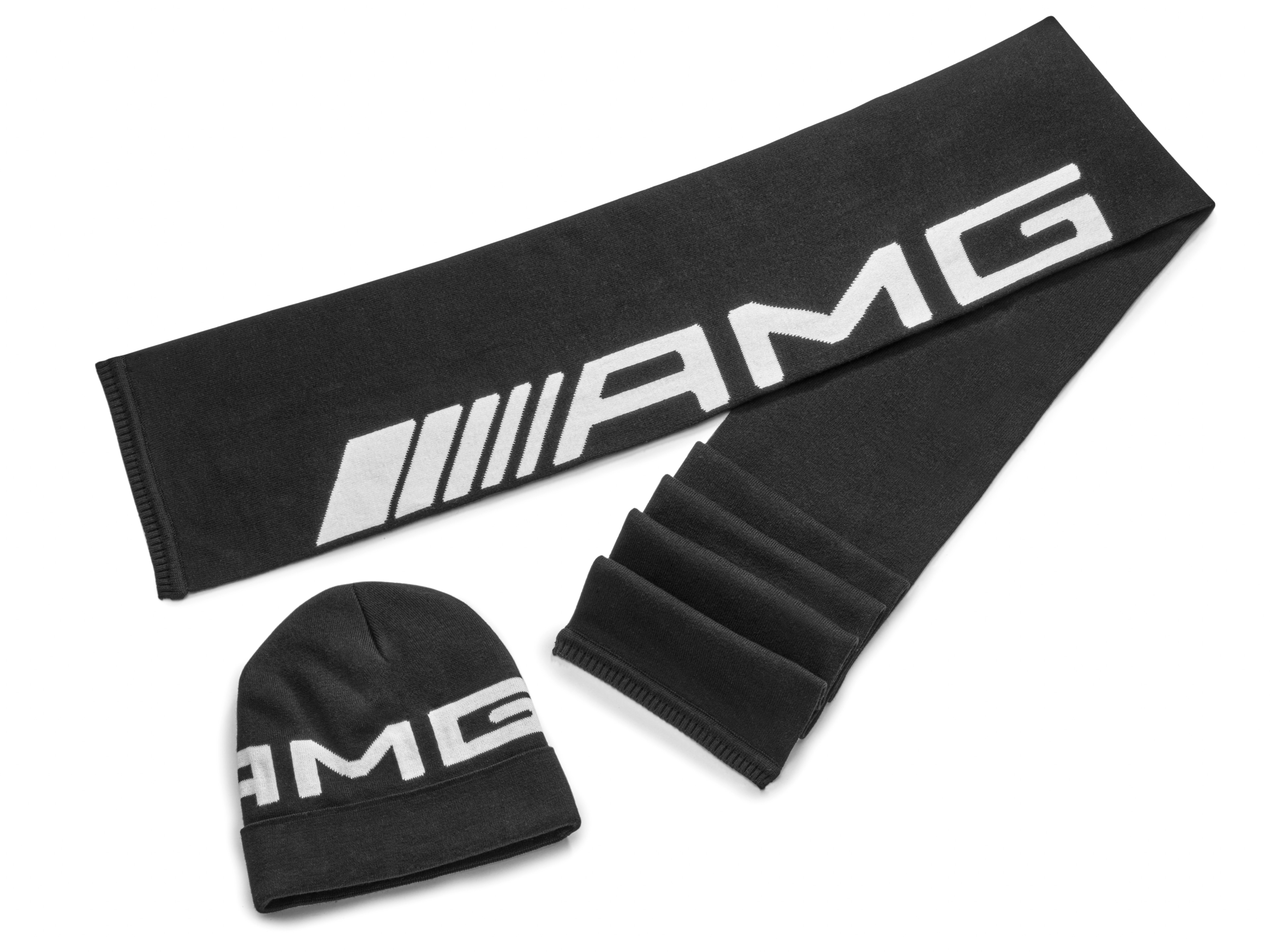 AMG Strickmütze - schwarz, Baumwolle