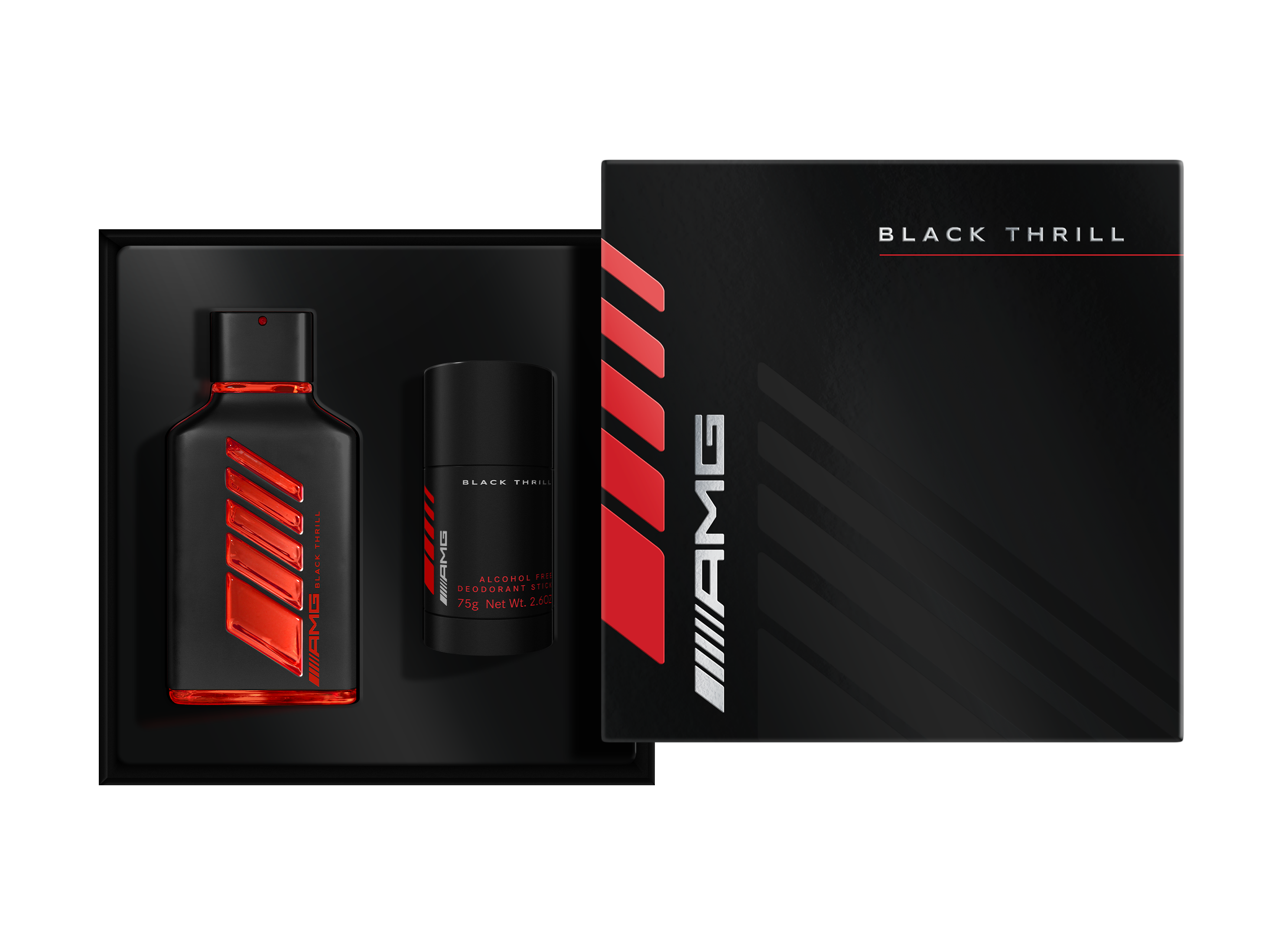 Geschenkset AMG Black Thrill, EdP - für Herren, INCC, 100 ml