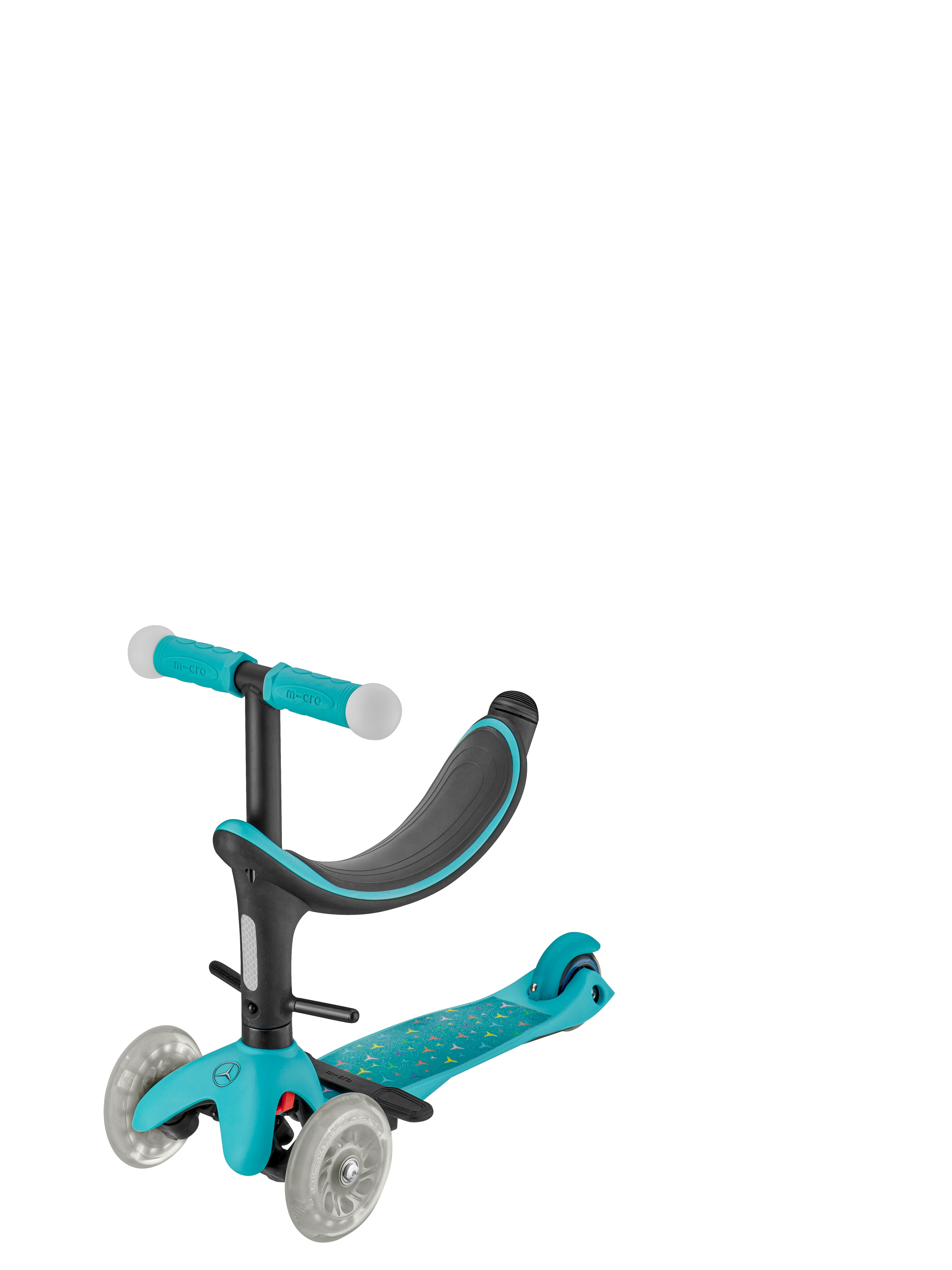 Tretroller Kinder, 4 in 1 - mint / schwarz, Aluminium / Kunststoff, Micro Mobility