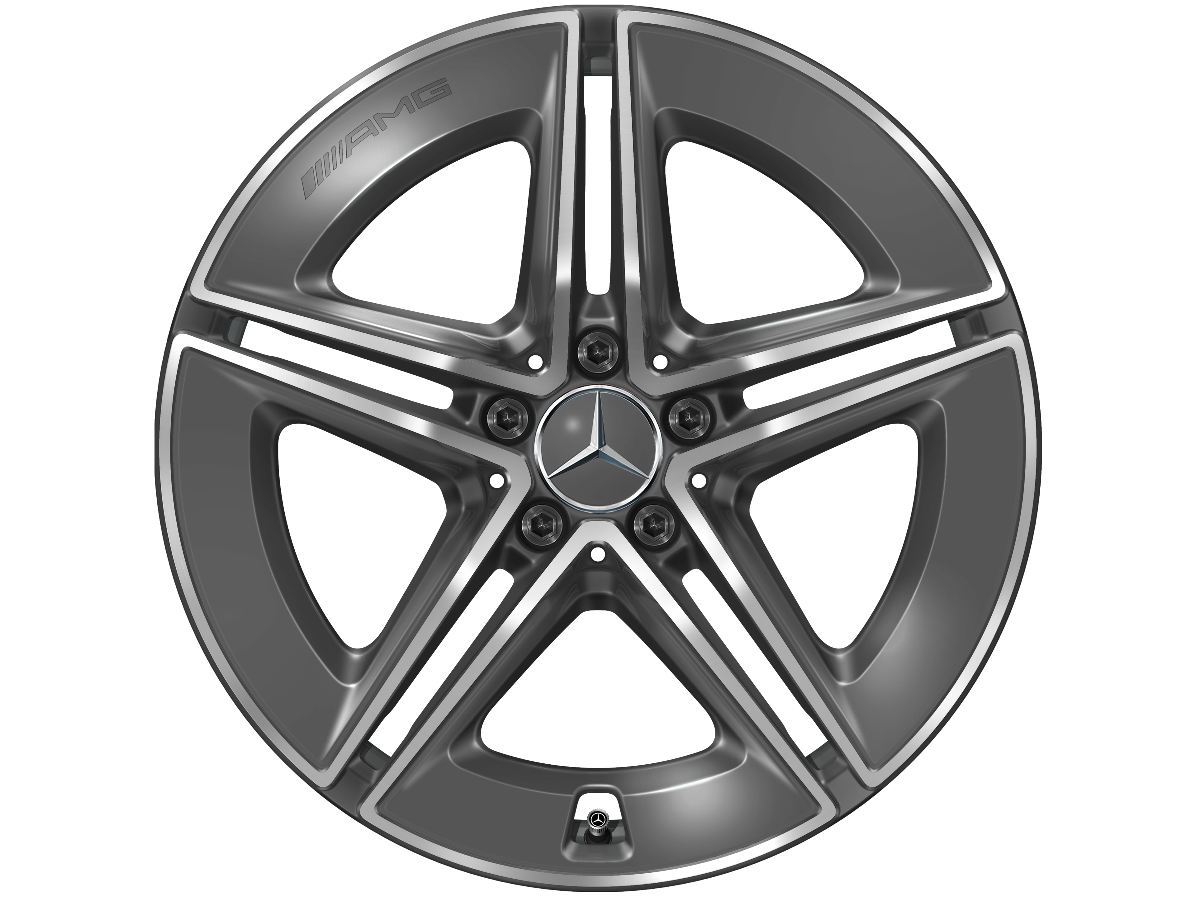 AMG 5-Doppelspeichen-Rad, 48,3 cm (19 Zoll) - 9,5 J x 19 ET 36,1, tantalgrau, glanzgedreht