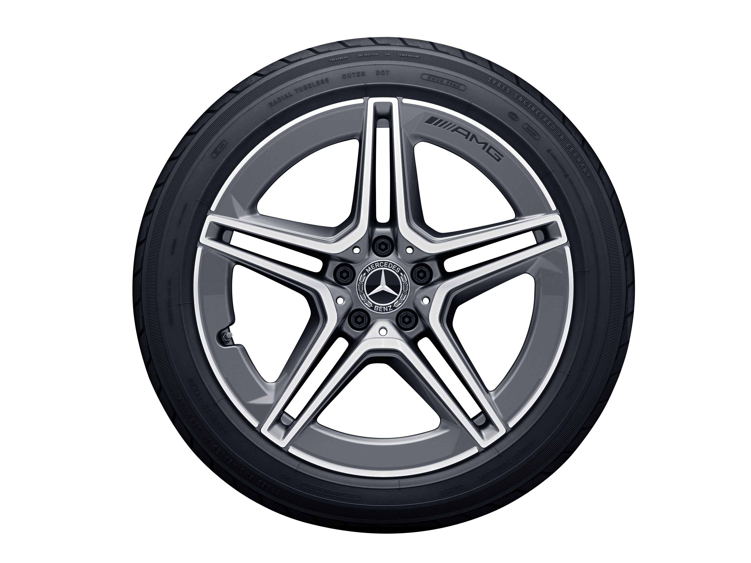 AMG 5-Doppelspeichen-Rad, 48,3 cm (19 Zoll) - 8 J x 19 ET 10, tremolit-metallic, glanzgedreht