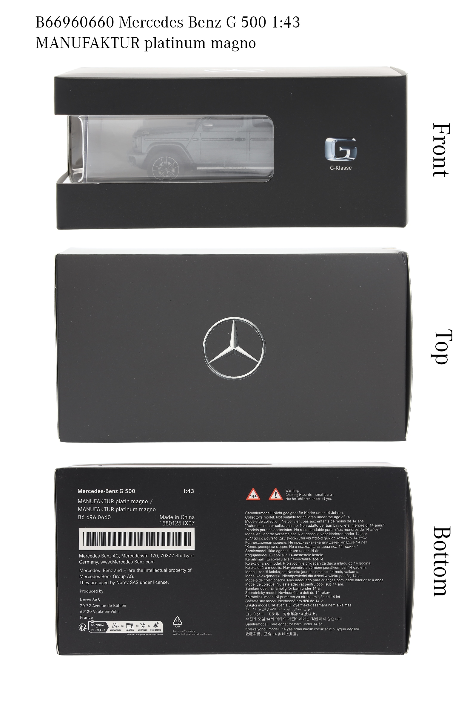 G-Klasse, Geländewagen, AMG Line, W465 - MANUFAKTUR platin magno, Norev, 1:43 G-Klasse, Geländewagen, AMG Line, W465 - MANUFAKTUR platin magno, Norev, 1:43
