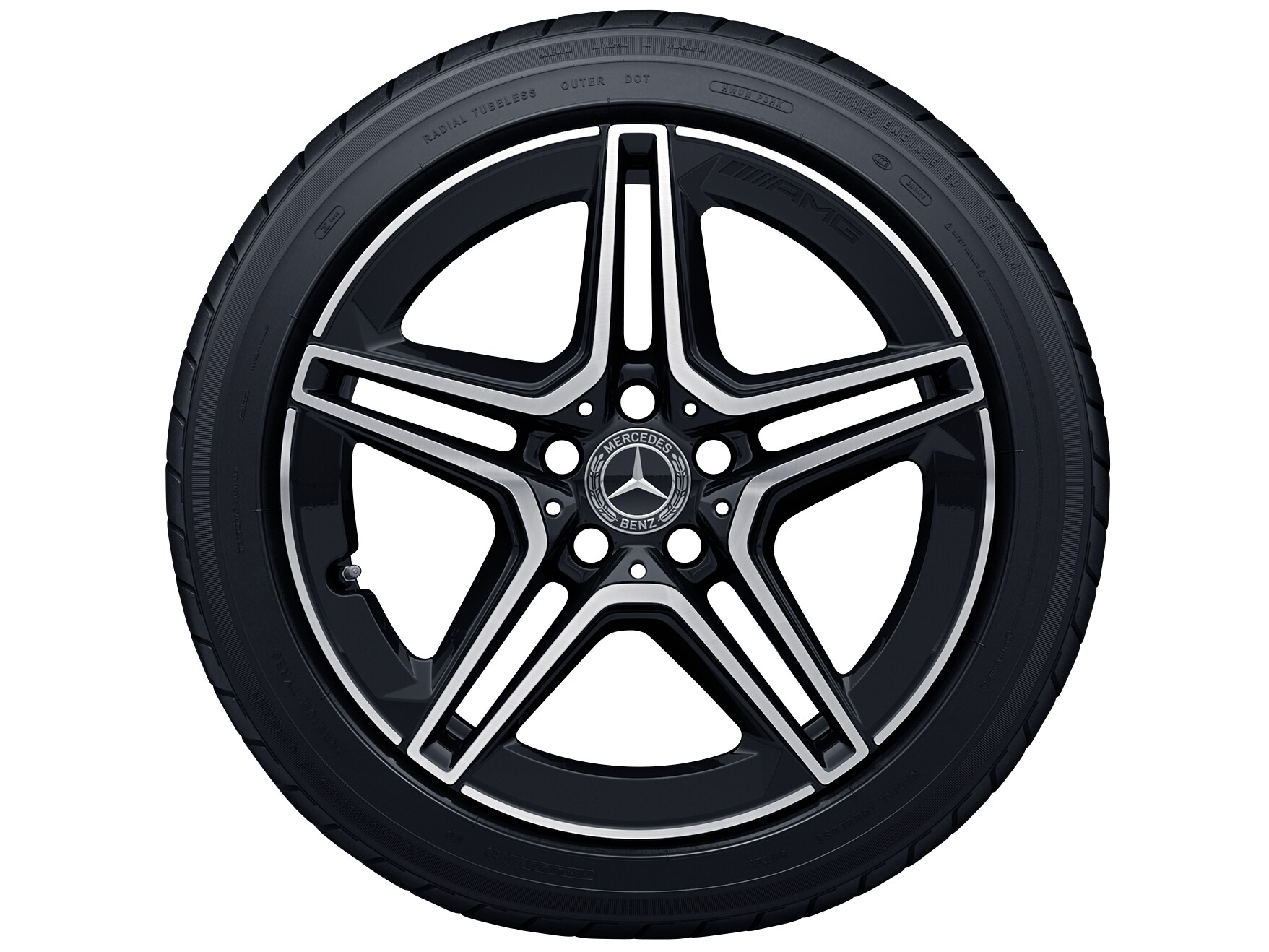 AMG 5-Doppelspeichen-Rad, 45,7 cm (18 Zoll) - 8,5 J x 18 ET 49, schwarz, glanzgedreht