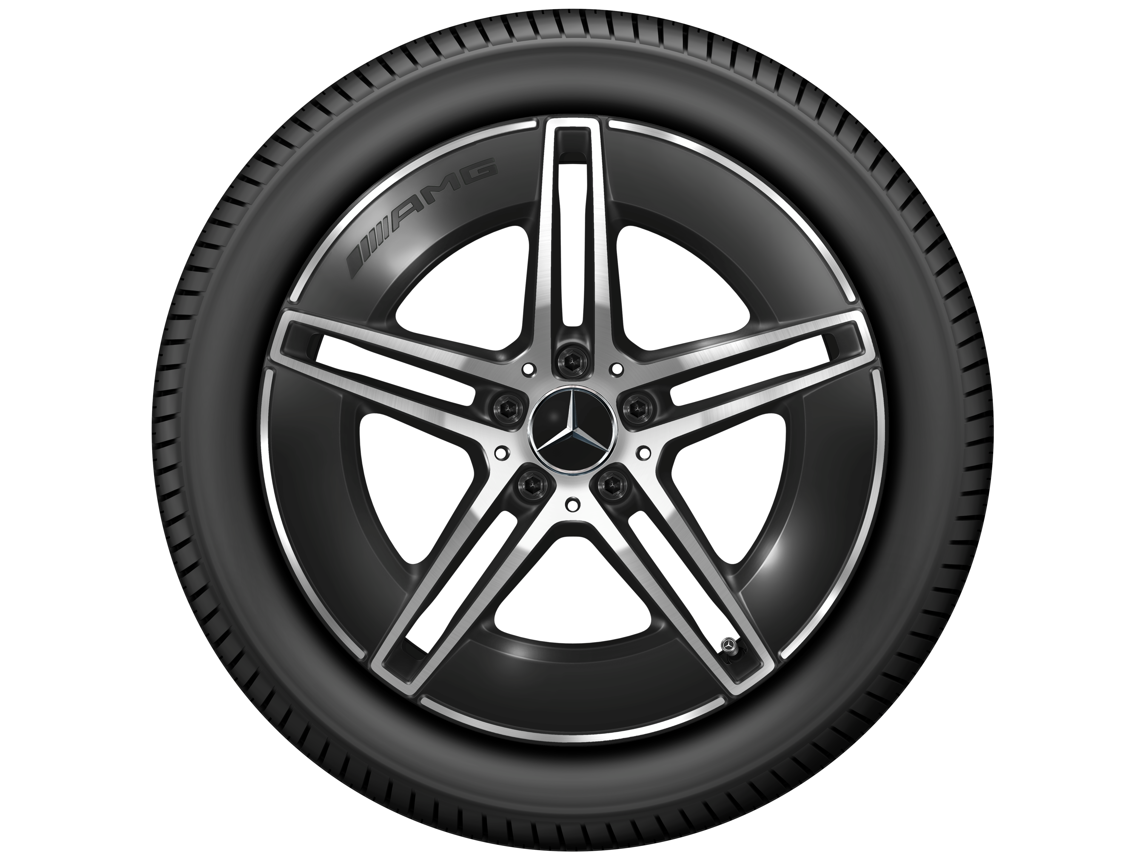 AMG 5-Doppelspeichen-Rad, 48,3 cm (19 Zoll) - 8,5 J x 19 ET 35,5, schwarz, glanzgedreht