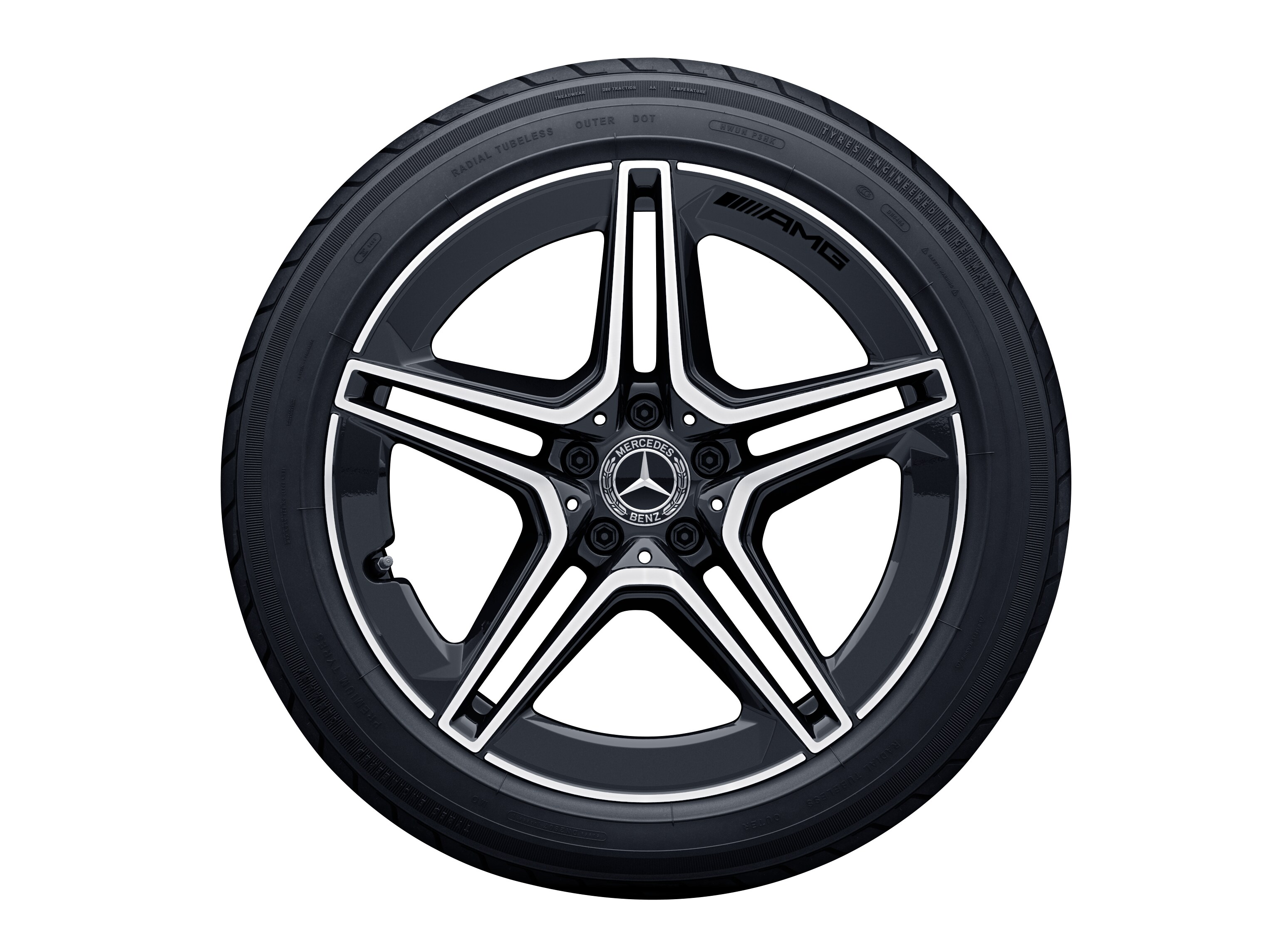 AMG 5-Doppelspeichen-Rad, 48,3 cm (19 Zoll) - 8 J x 19 ET 10, schwarz, glanzgedreht