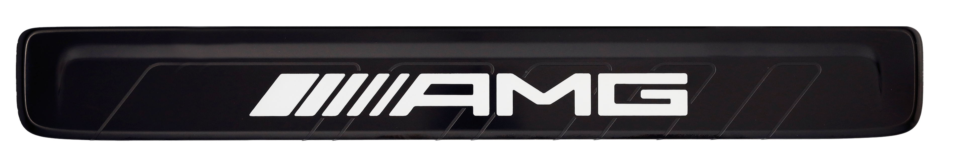Wechselcover für beleuchtete Einstiegsleiste, AMG, vorne, 2-fach - Edelstahl, schwarz / weiß