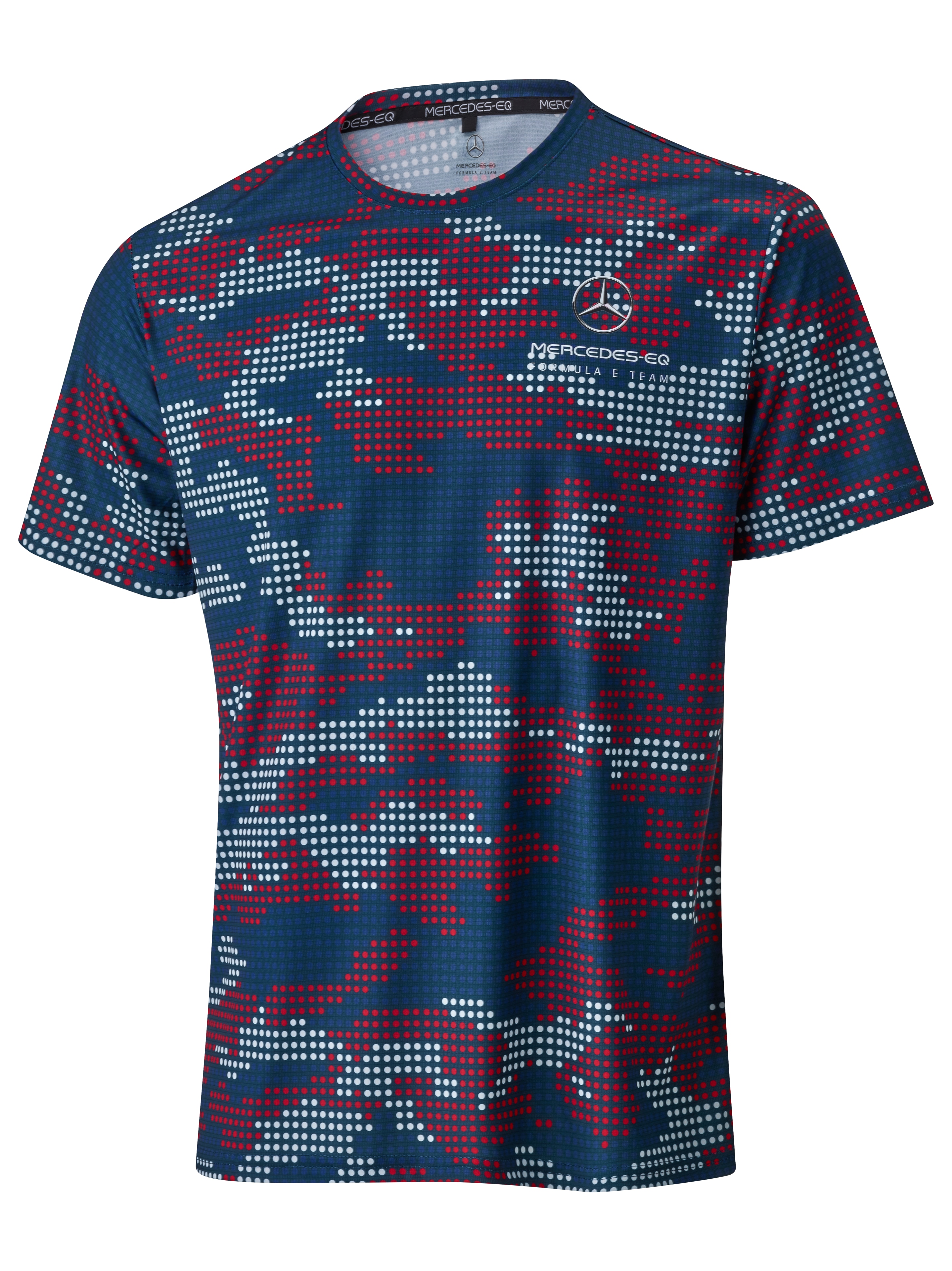T-Shirt Herren - silberfarben / blau / rot, XXL