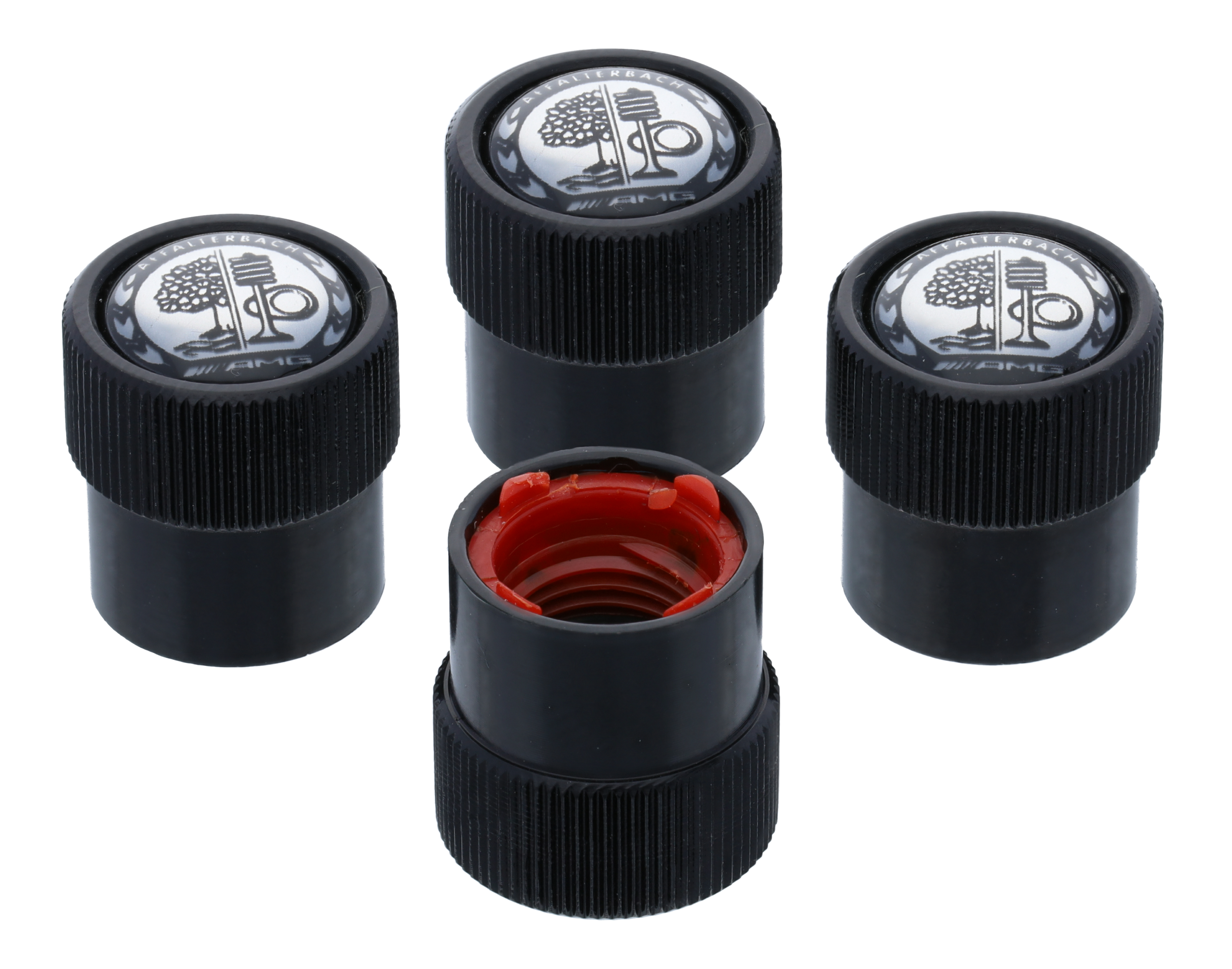 AMG Ventilzierkappen, mit Affalterbach Wappen - schwarz