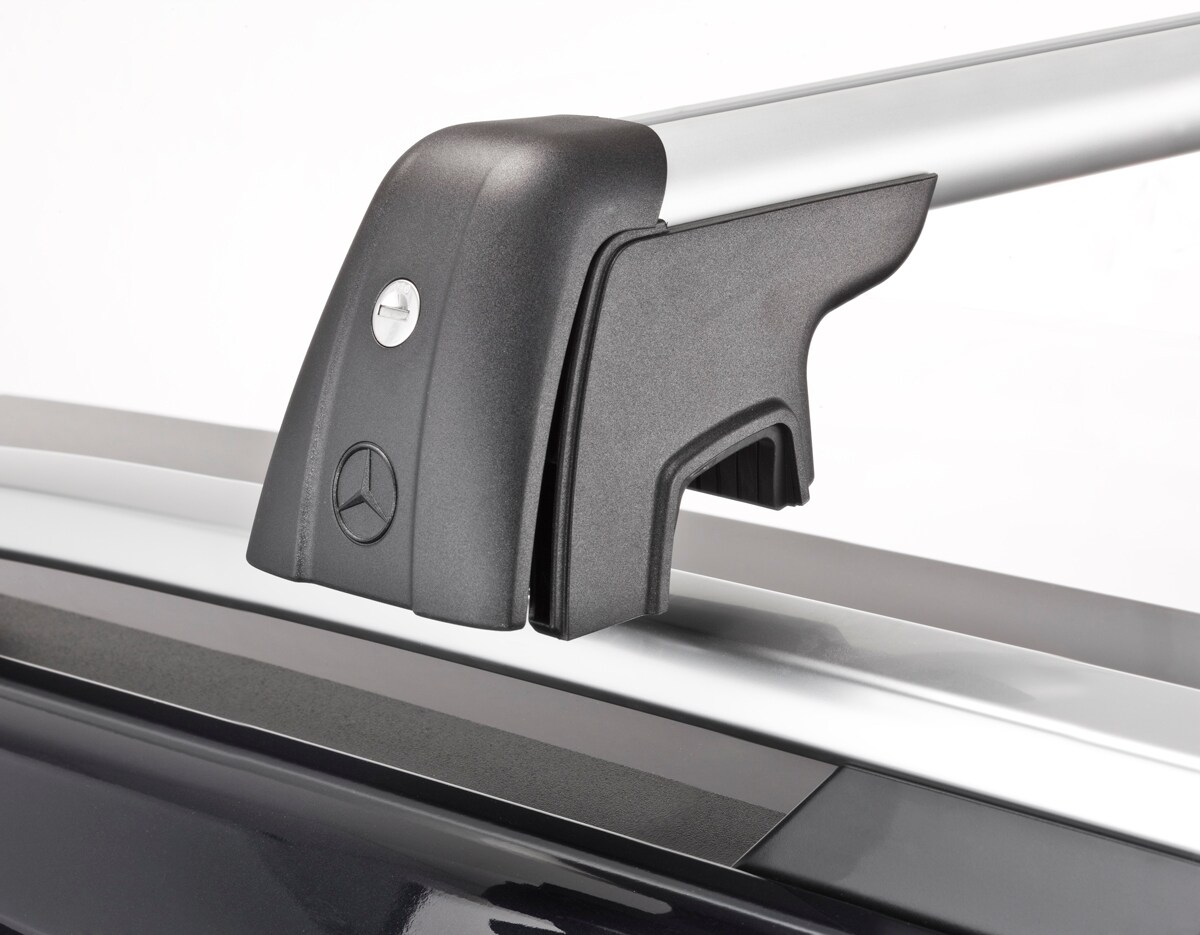 Relingträger - Aluminium / Stahl / Kunststoff, silberfarben / schwarz, eloxiert