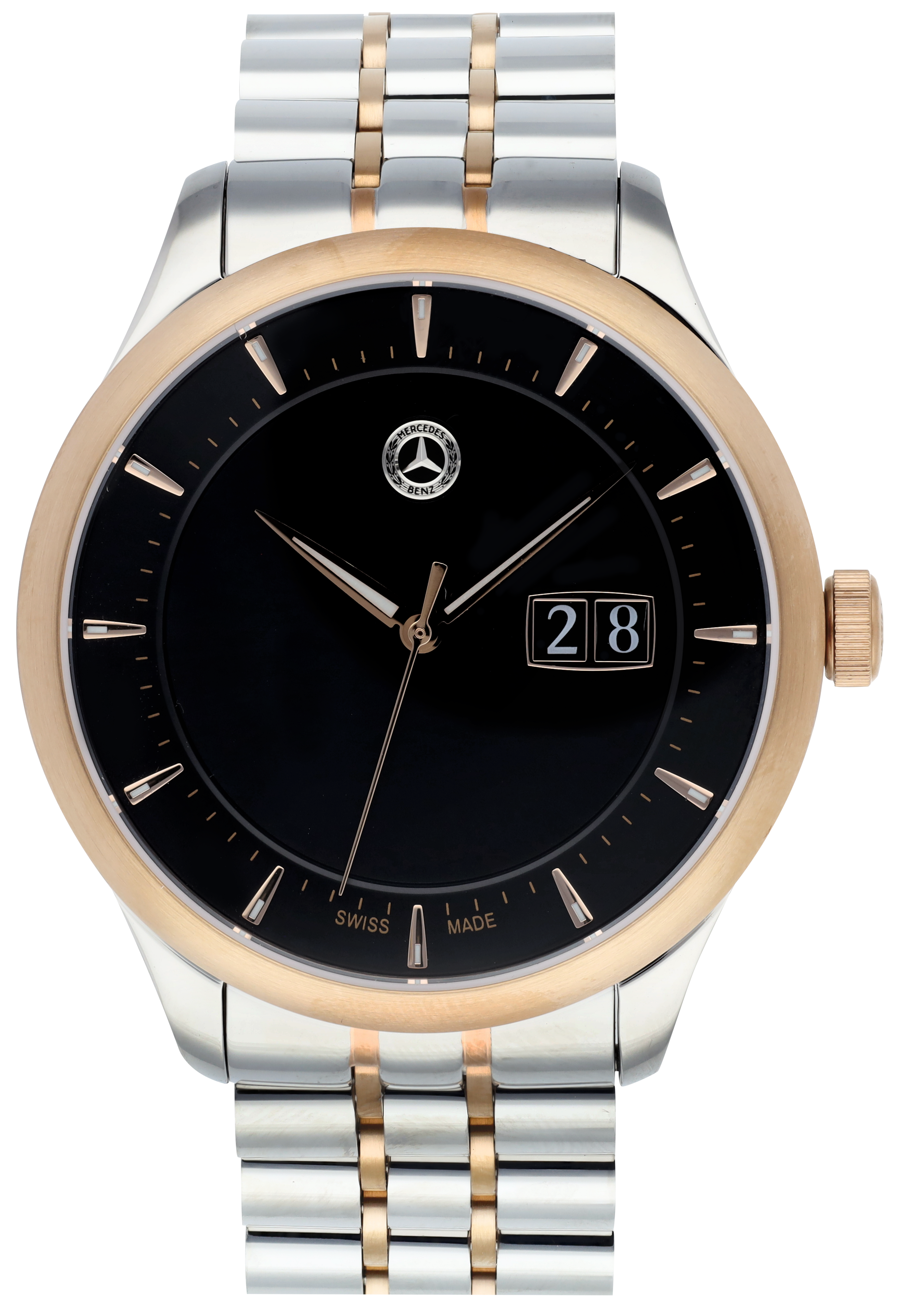 Armbanduhr Herren, Classic, Elegance - schwarz / silberfarben / roségoldfarben, Edelstahl Armbanduhr Herren, Classic, Elegance - schwarz / silberfarben / roségoldfarben, Edelstahl