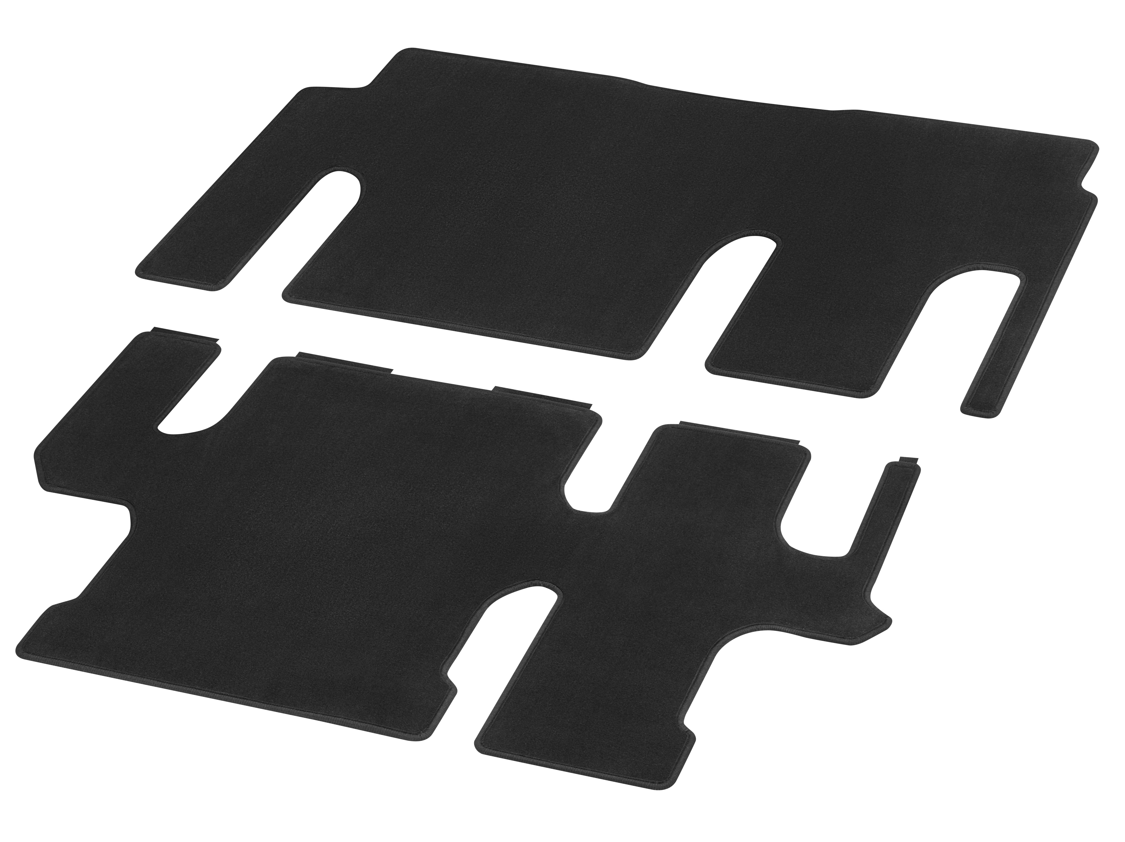 Veloursmatten, Fahrgastraum, mit Einfachschiene, 1 Schiebetür, 2-teilig, U3R/UR3 - LL/RL, schwarz