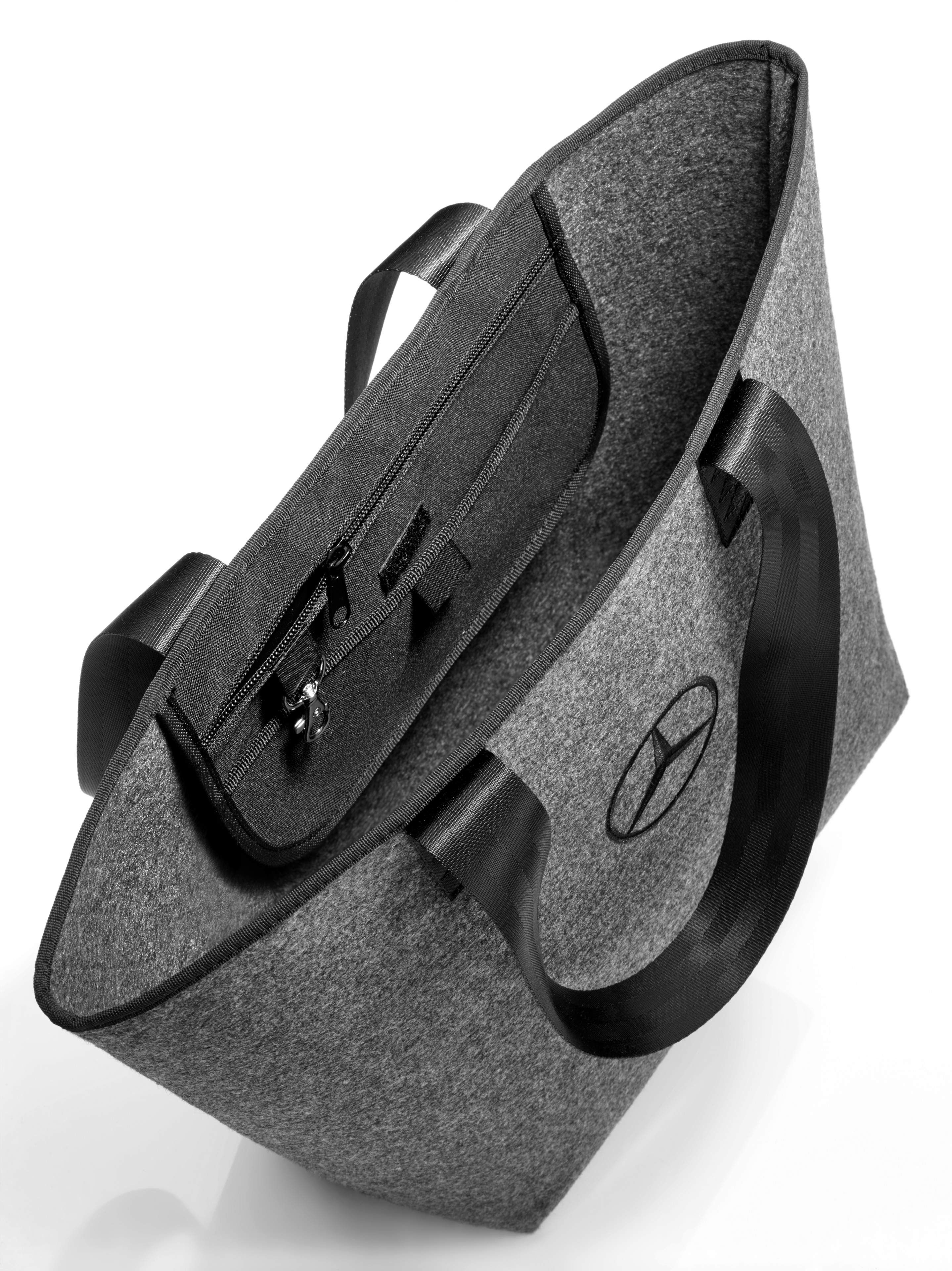 Einkaufstasche - grau / schwarz, Polyester Einkaufstasche - grau / schwarz, Polyester