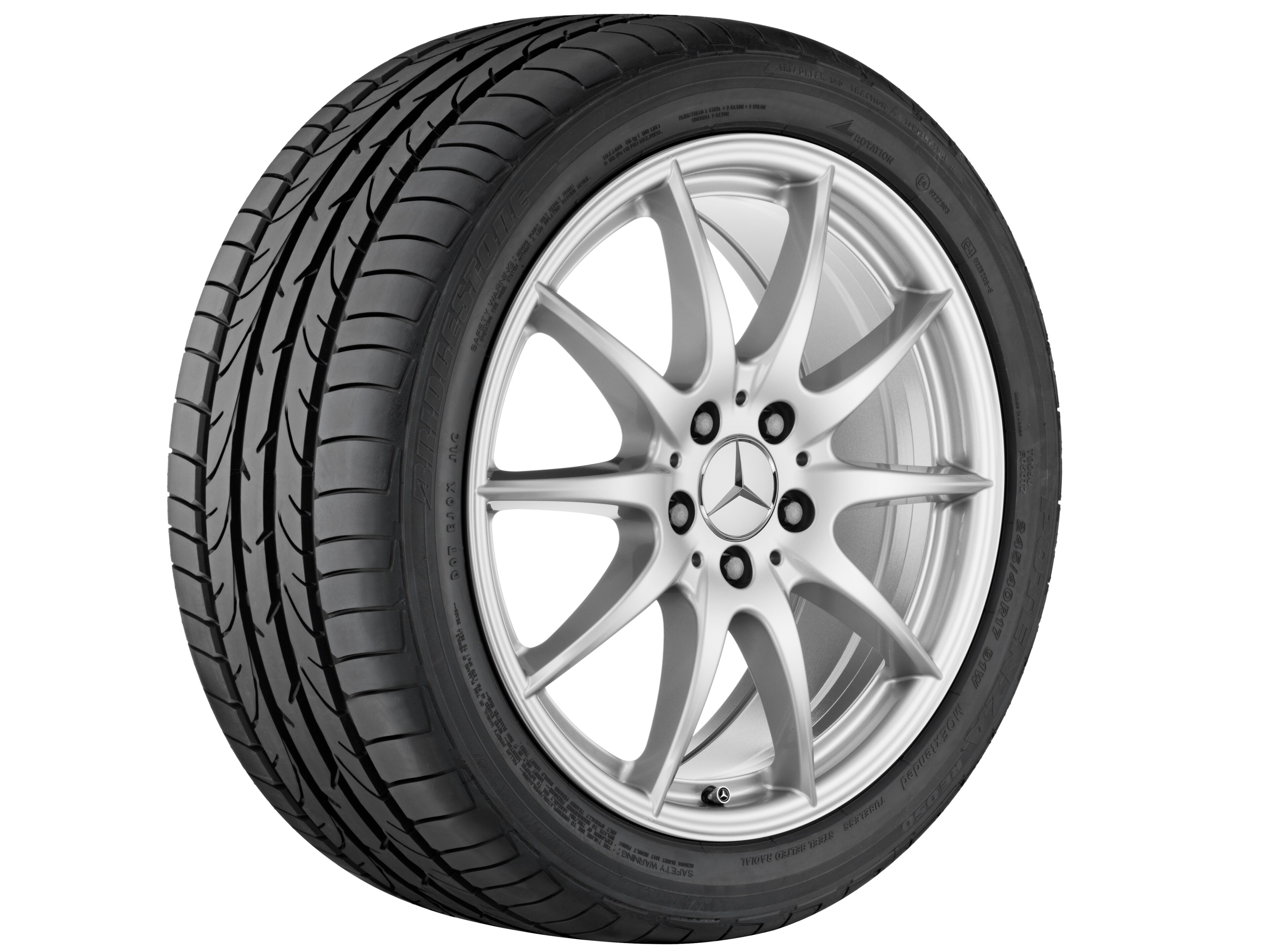 10-Speichen-Rad, 45,7 cm (18 Zoll) - 8 J x 18 ET 56,5, titansilber, lackiert