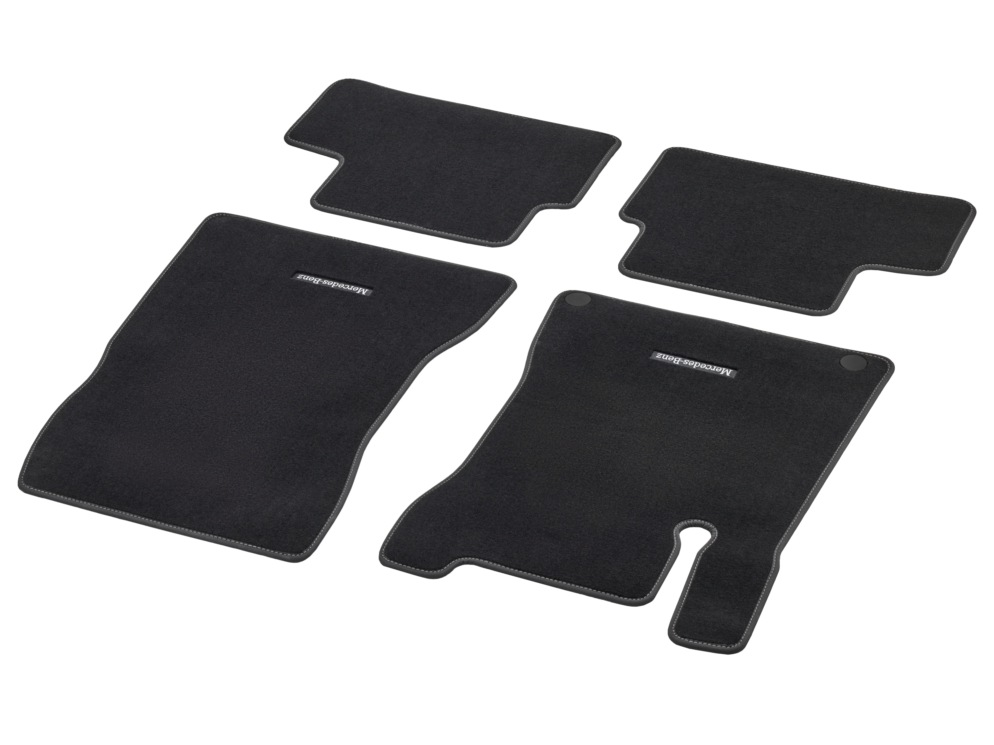 Veloursmatten, CLASSIC, Satz, 4-teilig, Ziernaht alpakagrau - LL, schwarz