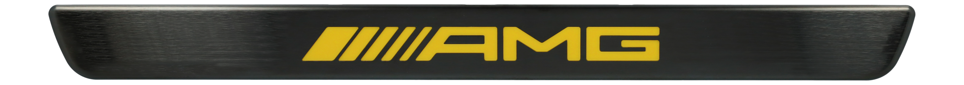 Wechselcover für beleuchtete Einstiegsleiste, AMG, vorne, 2-fach - Edelstahl, schwarz / gelb