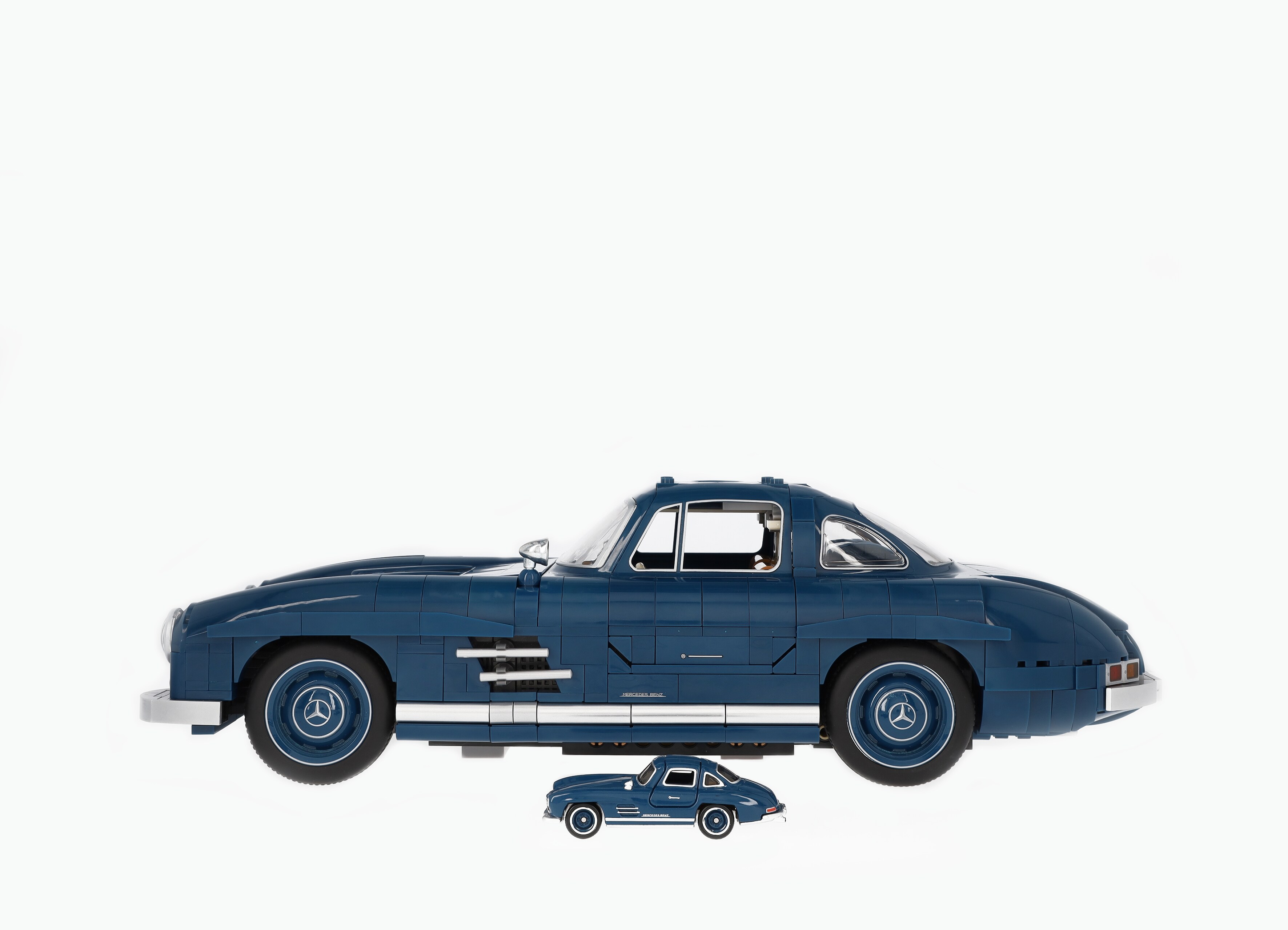 300 SL W 198 (1954-1957), Klemmbaustein Modell - blau, Mattel, 1:12
