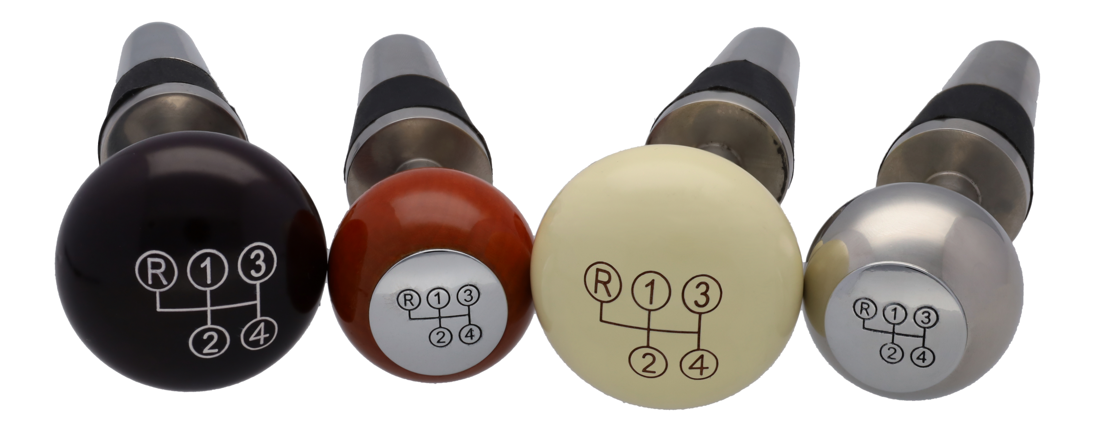 Weinverschlüsse, 4er-Set - silberfarben / elfenbein / weinrot, Edelstahl / Holz Weinverschlüsse, 4er-Set - silberfarben / elfenbein / weinrot, Edelstahl / Holz