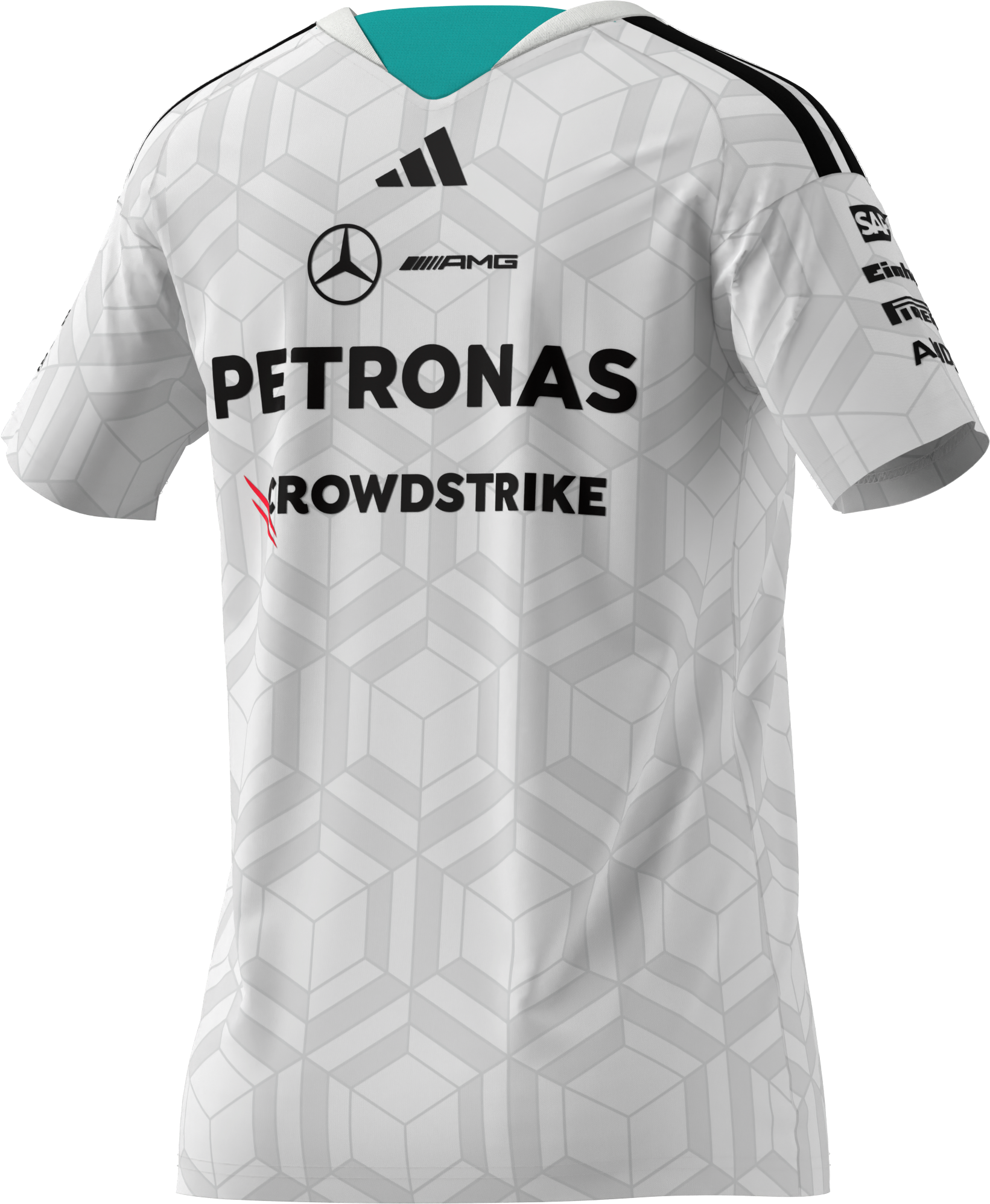 T-Shirt Damen, Fahrer, Mercedes-AMG F1 - weiß, L