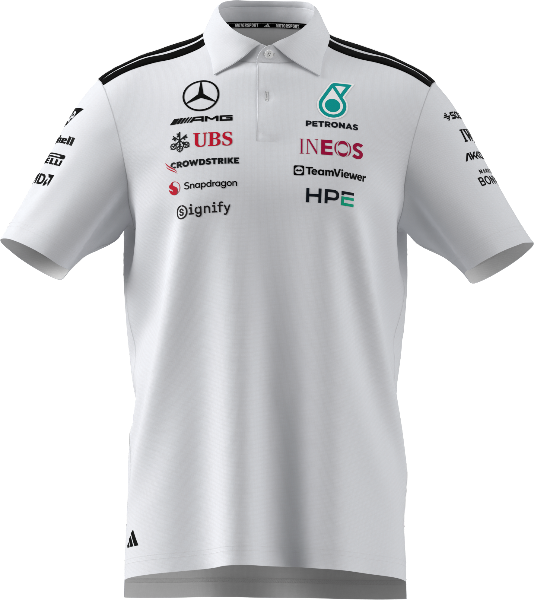 Poloshirt Herren, Team, Mercedes-AMG F1 - weiß, L