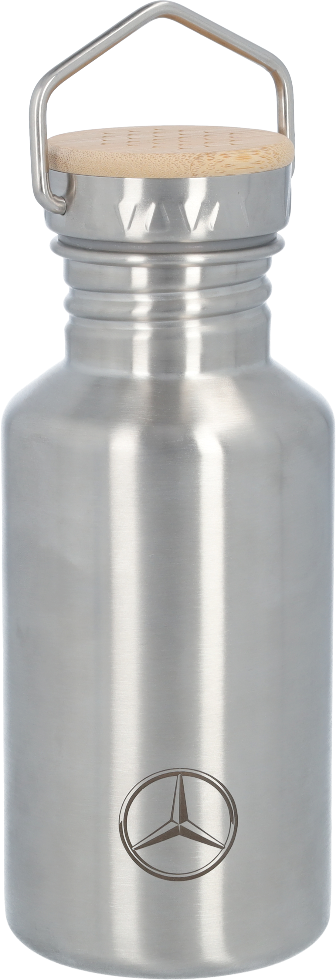 Trinkflasche Kinder, Mercedes-Benz - silberfarben / blau, Edelstahl / Bambus / Polypropylen, Lässig Trinkflasche Kinder, Mercedes-Benz - silberfarben / blau, Edelstahl / Bambus / Polypropylen, Lässig