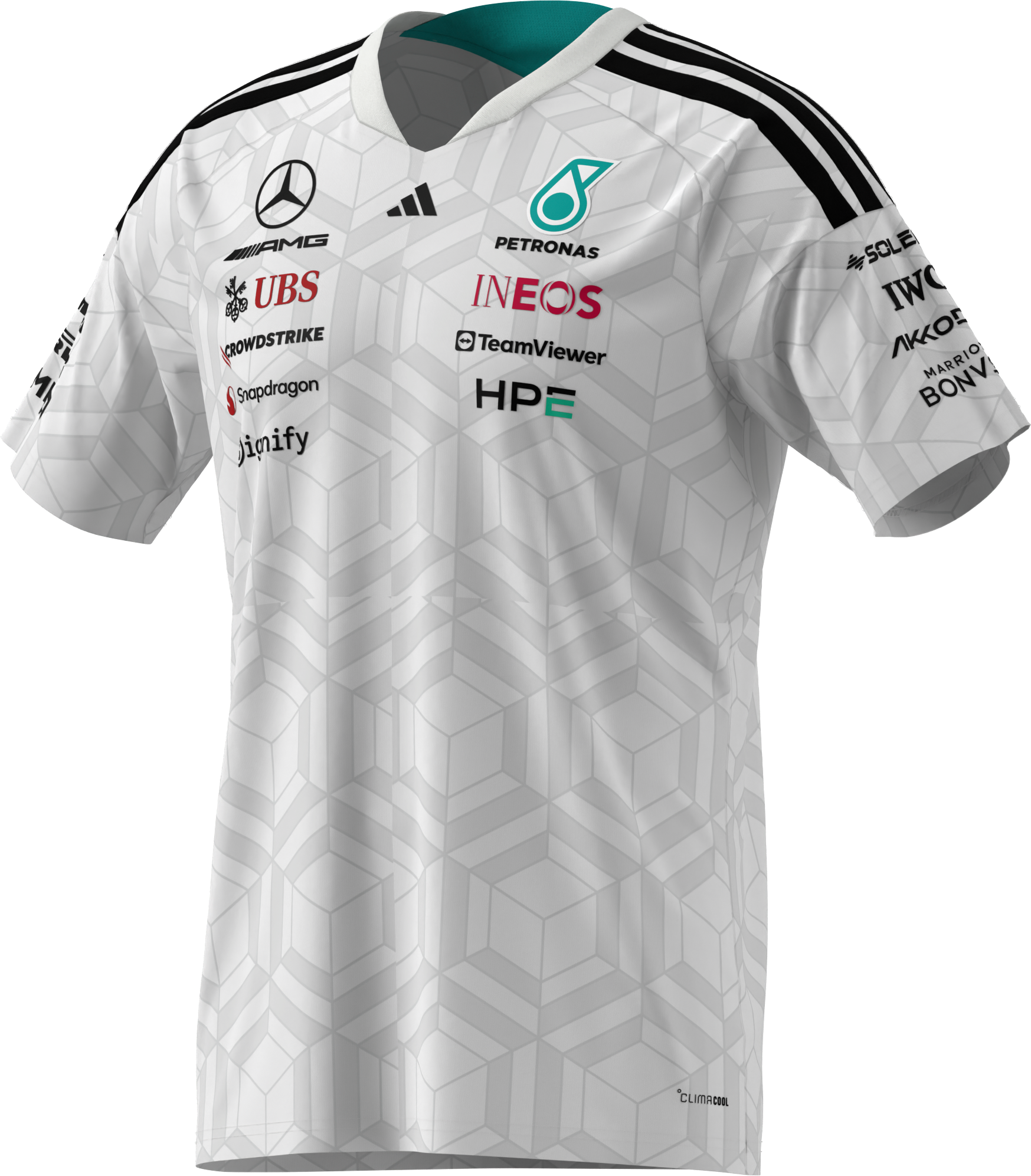 T-Shirt Herren, Fahrer, Mercedes-AMG F1 - weiß, S