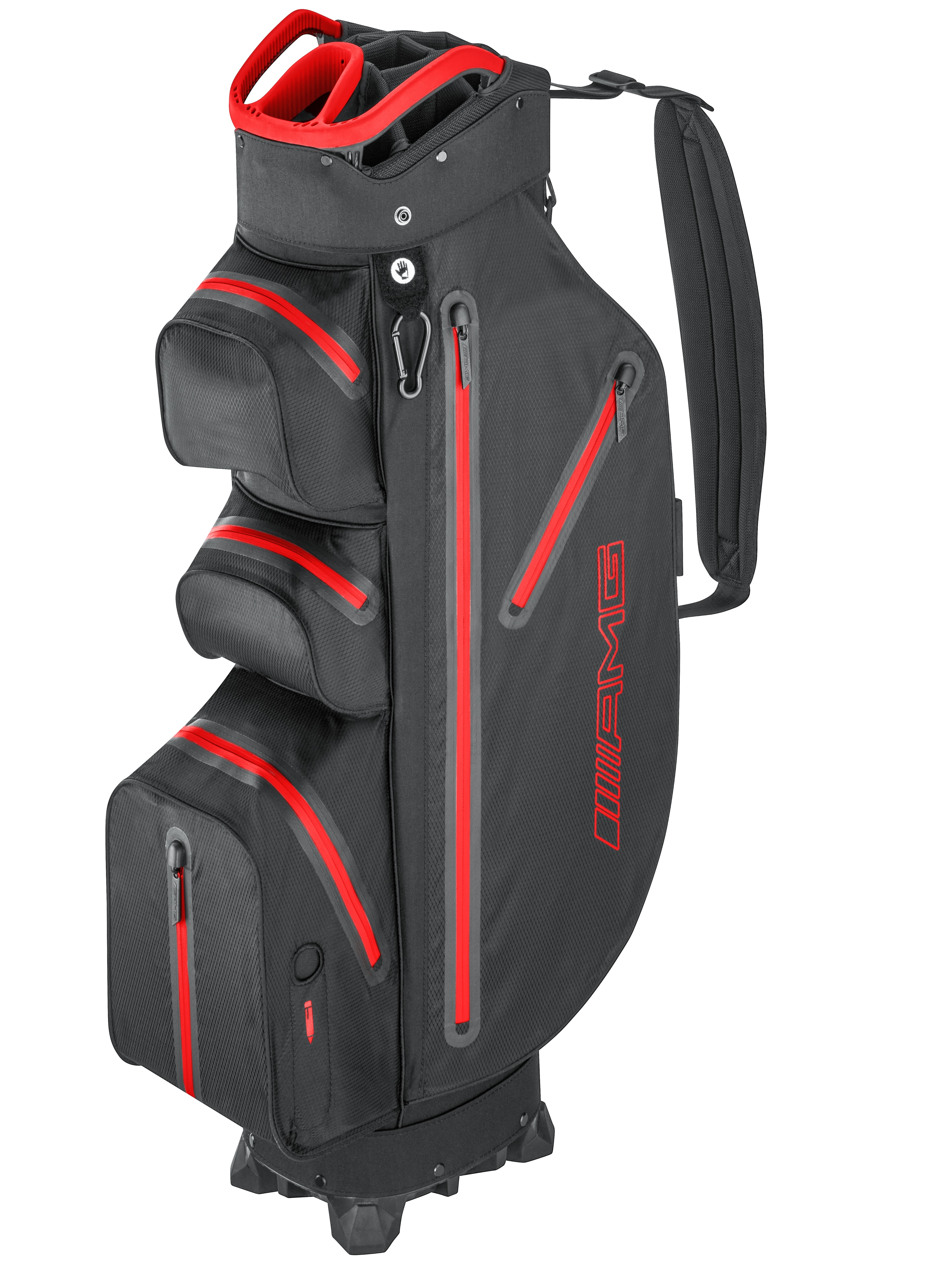 AMG Golf-Cartbag - schwarz / rot, Polyamid