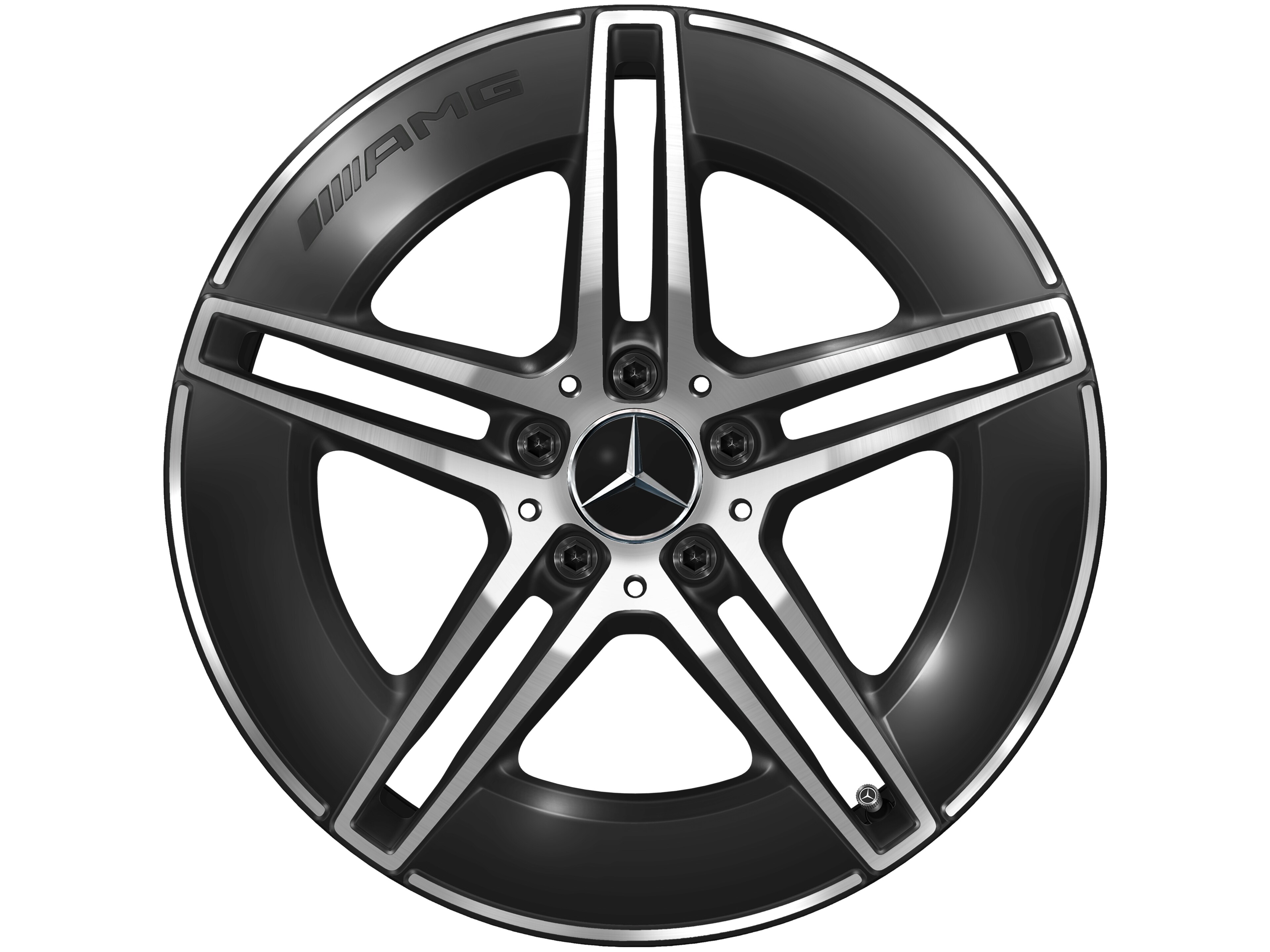 AMG 5-Doppelspeichen-Rad, 48,3 cm (19 Zoll) - 8,5 J x 19 ET 35,5, schwarz, glanzgedreht