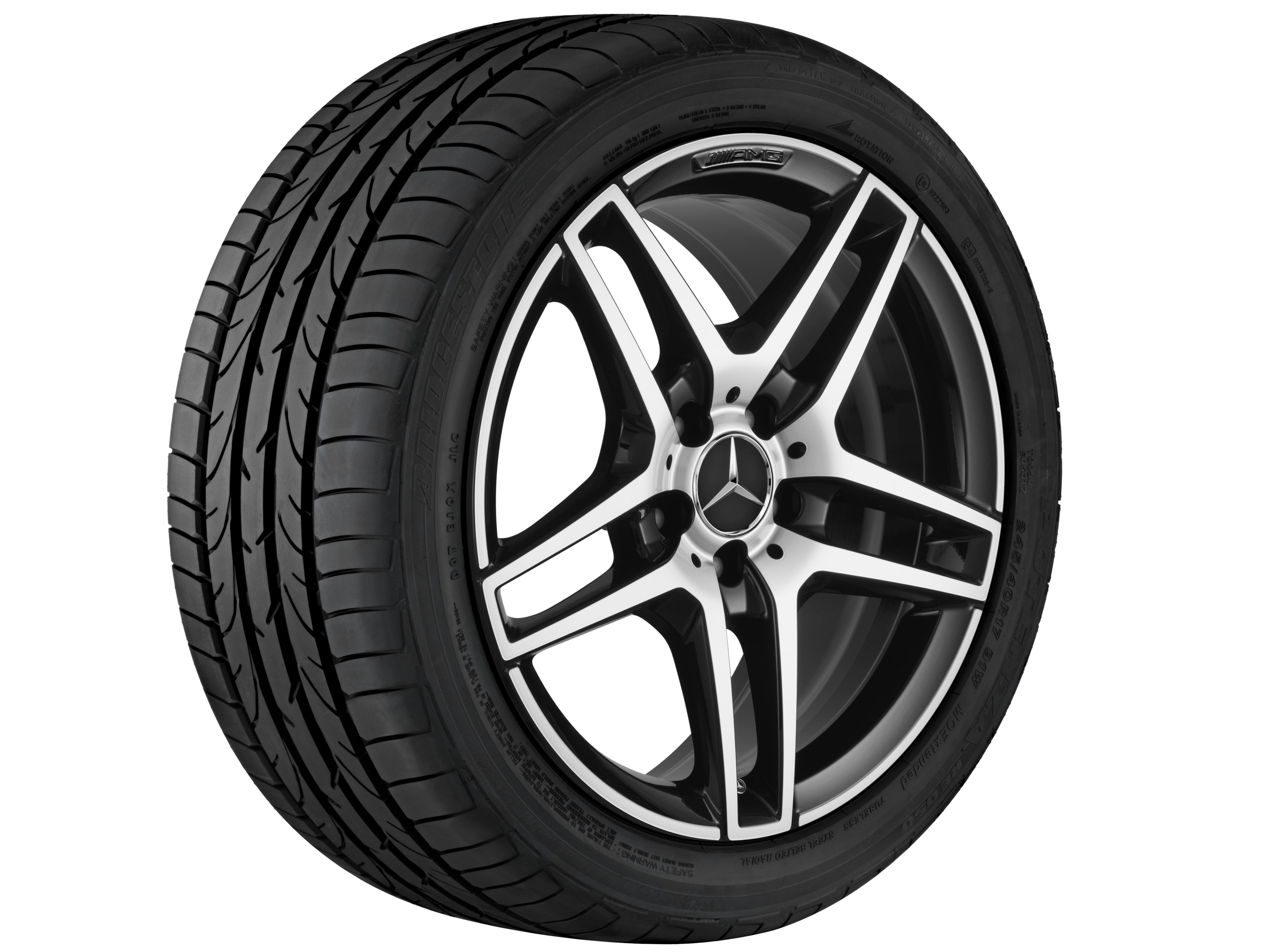AMG 5-Doppelspeichen-Rad, 45,7 cm (18 Zoll) - 8,5 J x 18 ET 48, schwarz, glanzgedreht